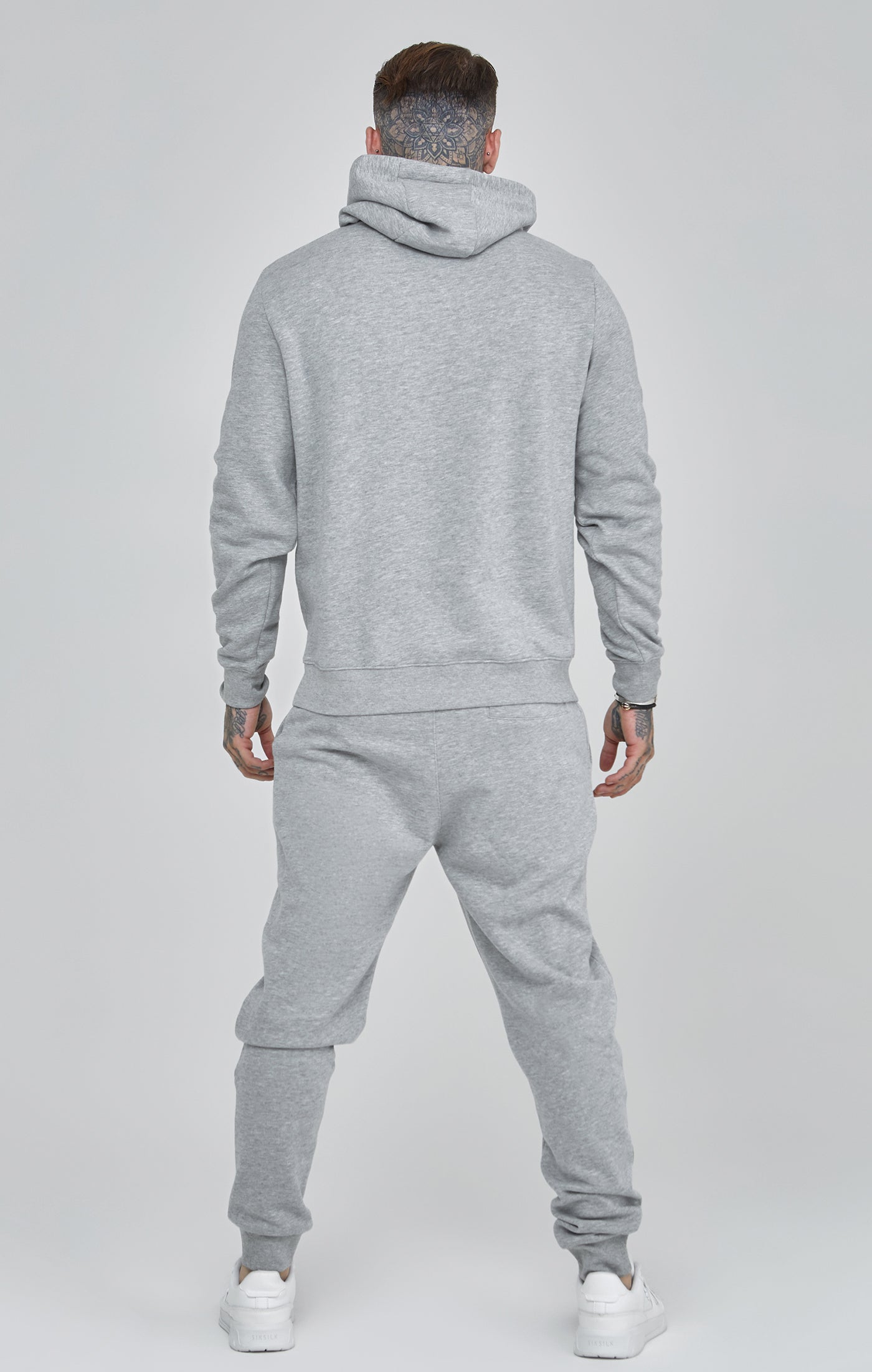 Essentials Overhead Hoodie in Grey Marl Sweat à capuche SikSilk