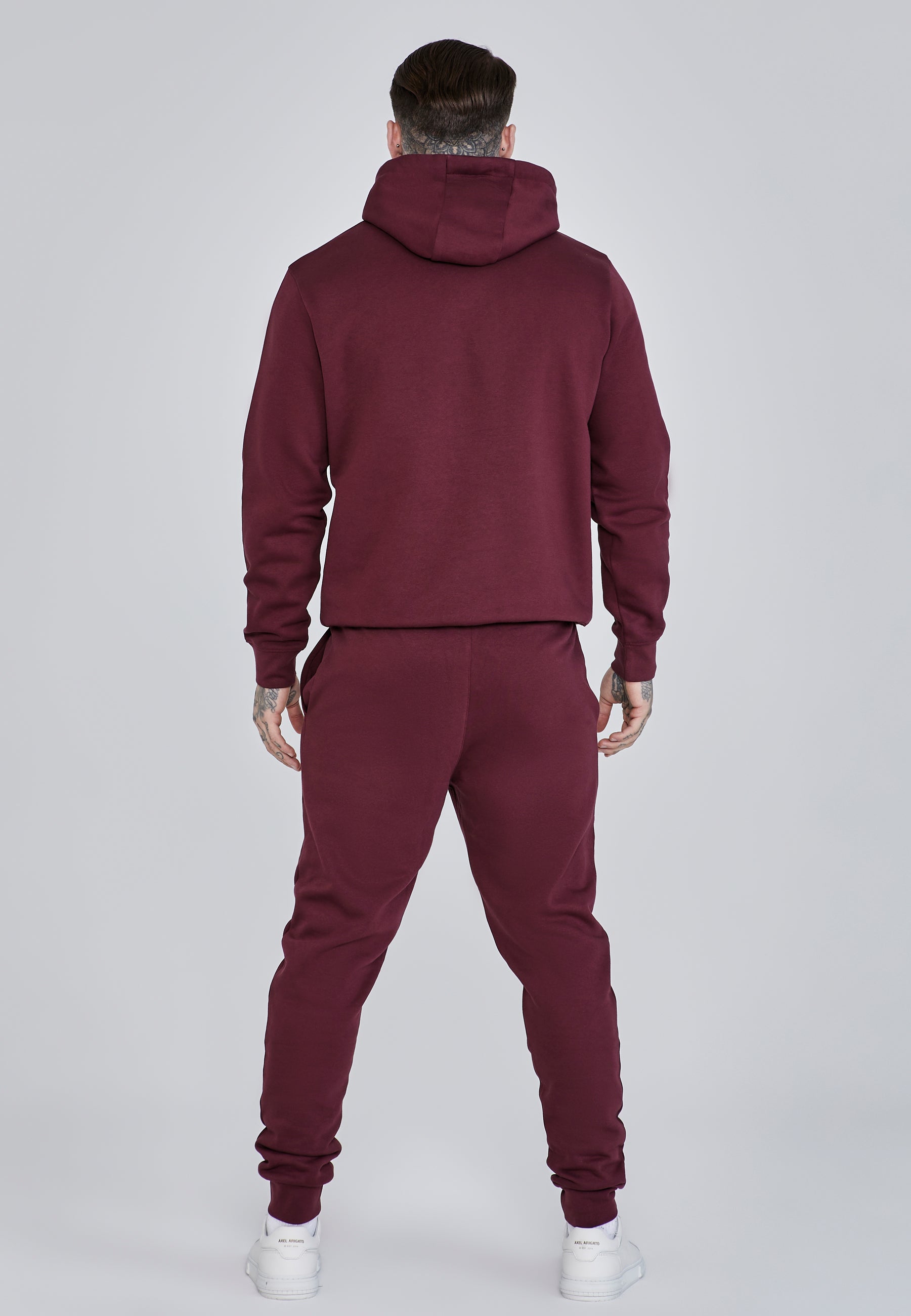 Essentials Hoodie en Bourgogne Sweat à capuche SikSilk