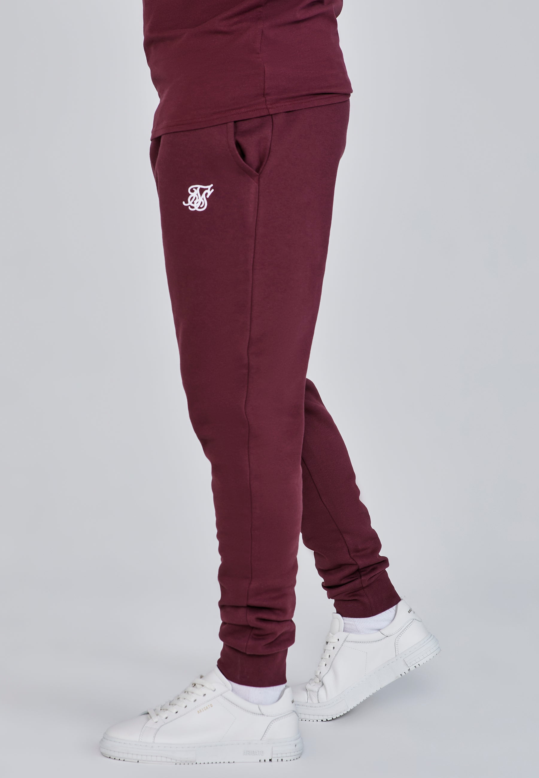 Essentials Joggers en Bourgogne Pantalon SikSilk