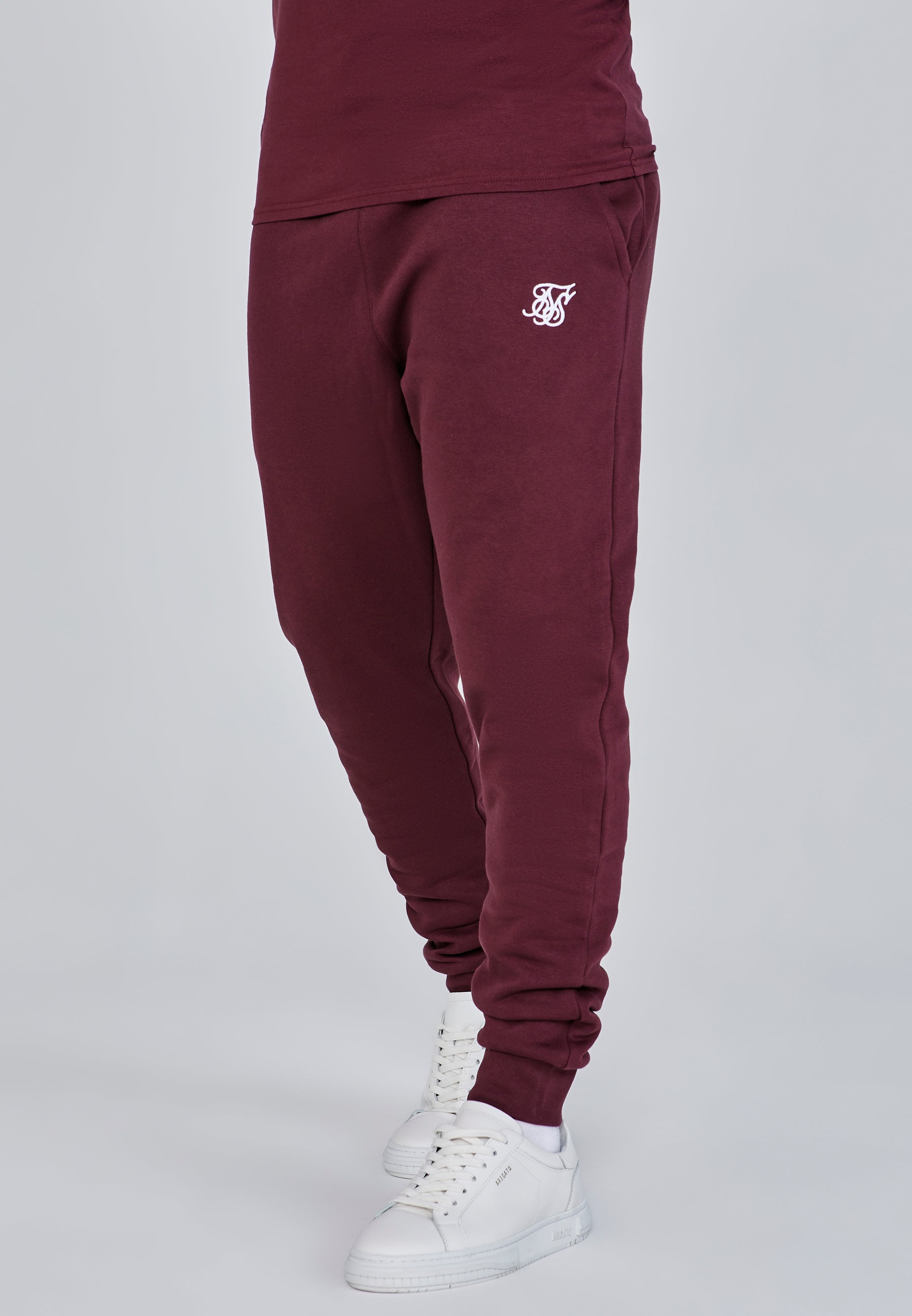Essentials Joggers en Bourgogne Pantalon SikSilk