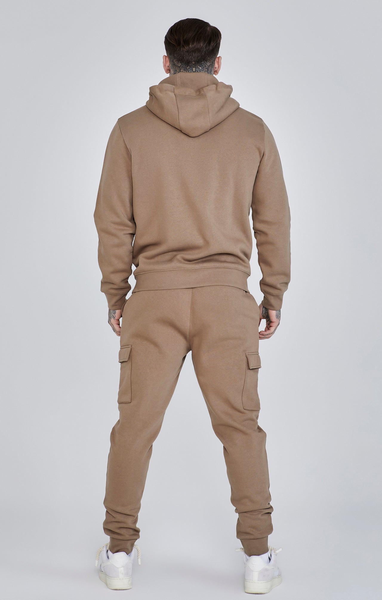 Essentials Full Zip Hoodie in Brown Sweat à capuche SikSilk