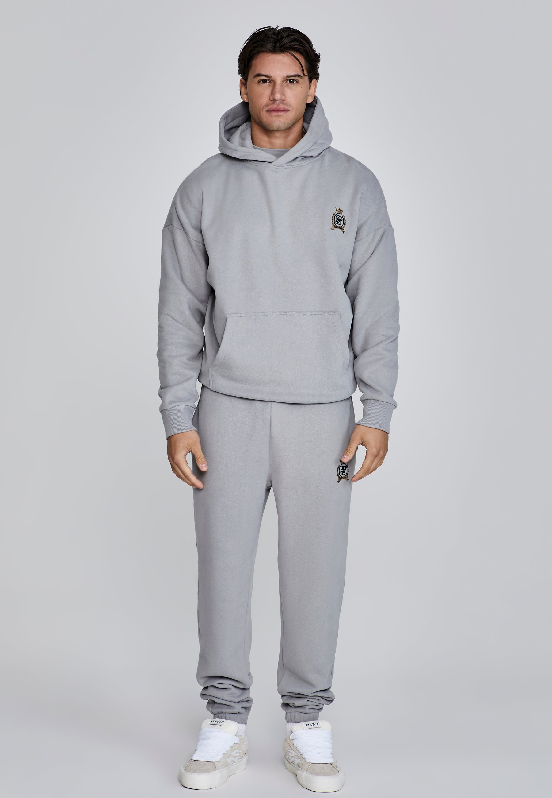 Pullover Hoodie in Grey Sweat à capuche SikSilk