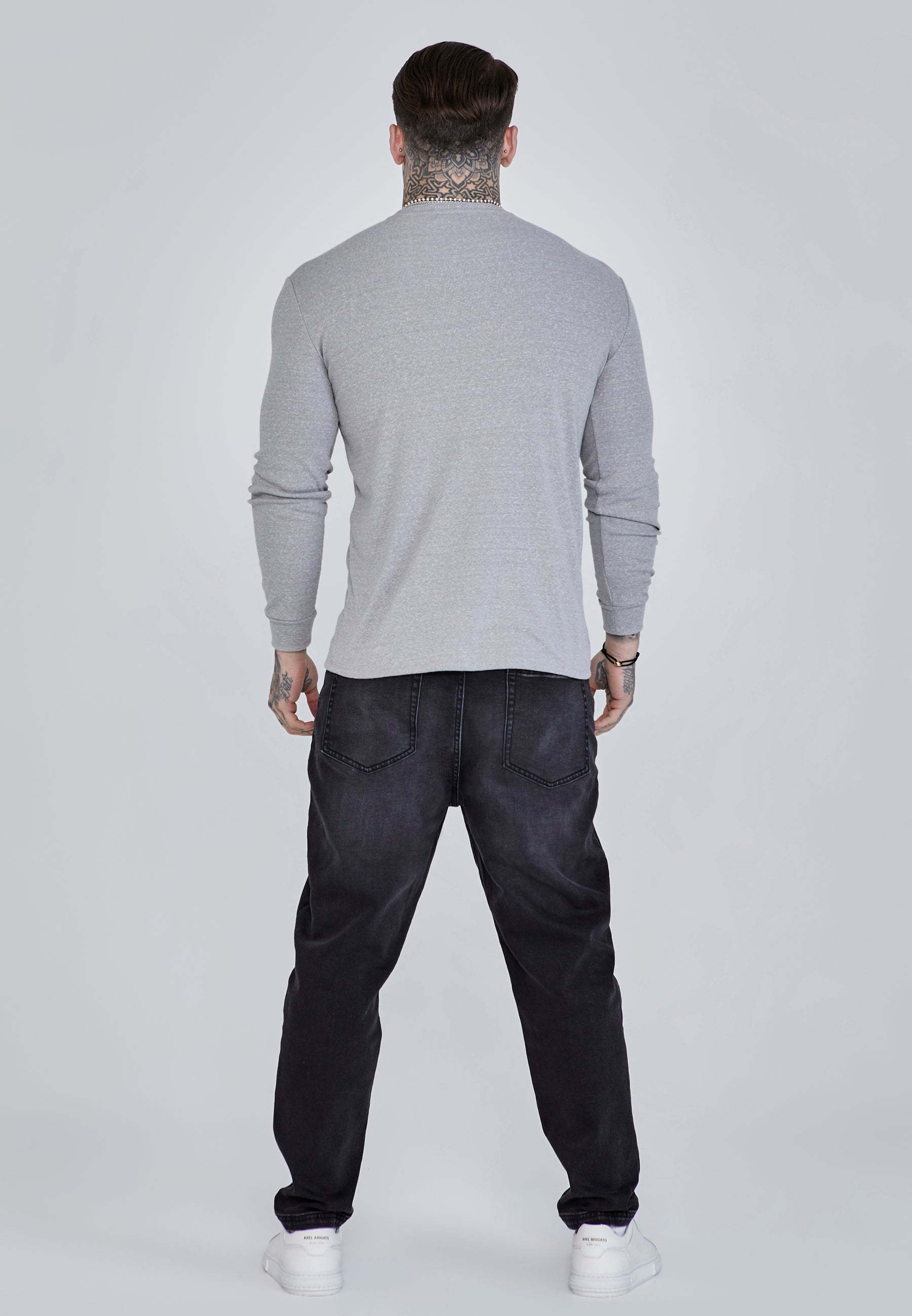 T-shirt à manches longues en gris marl T-shirts SikSilk
