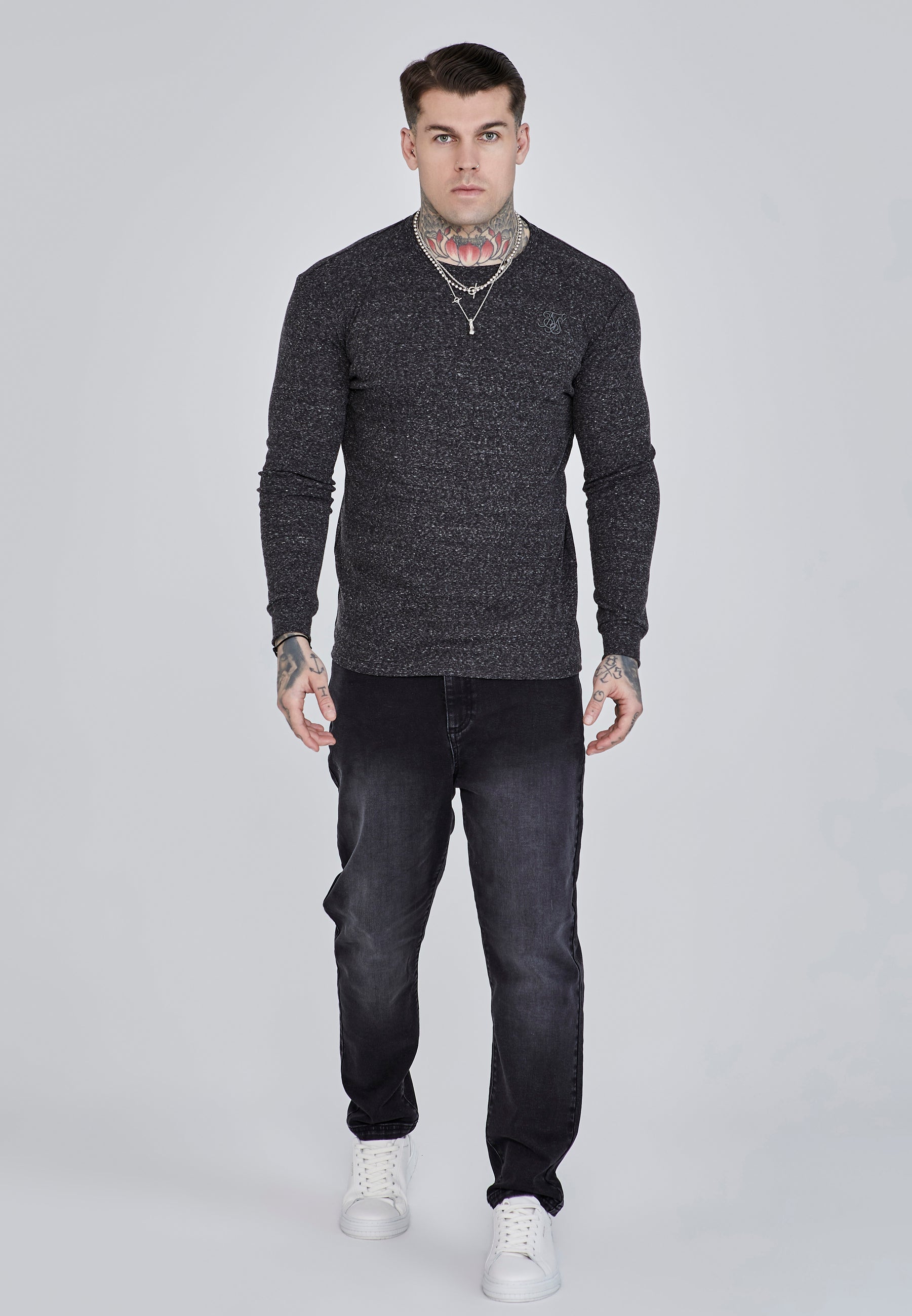 T-shirt à manches longues in Black T-shirts SikSilk