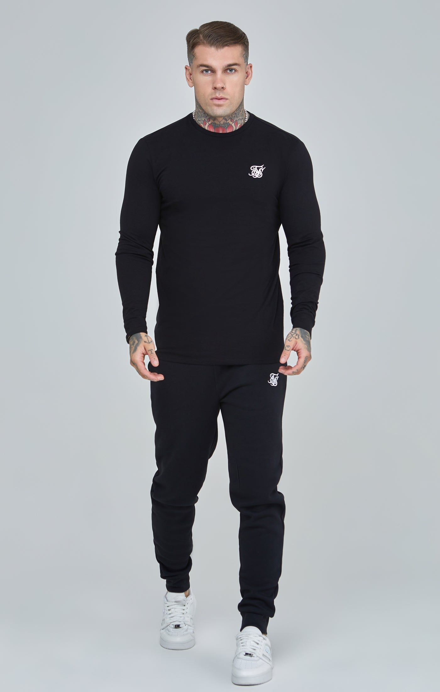 Essentials Long Sleeve T-Shirt in Black T-shirts SikSilk