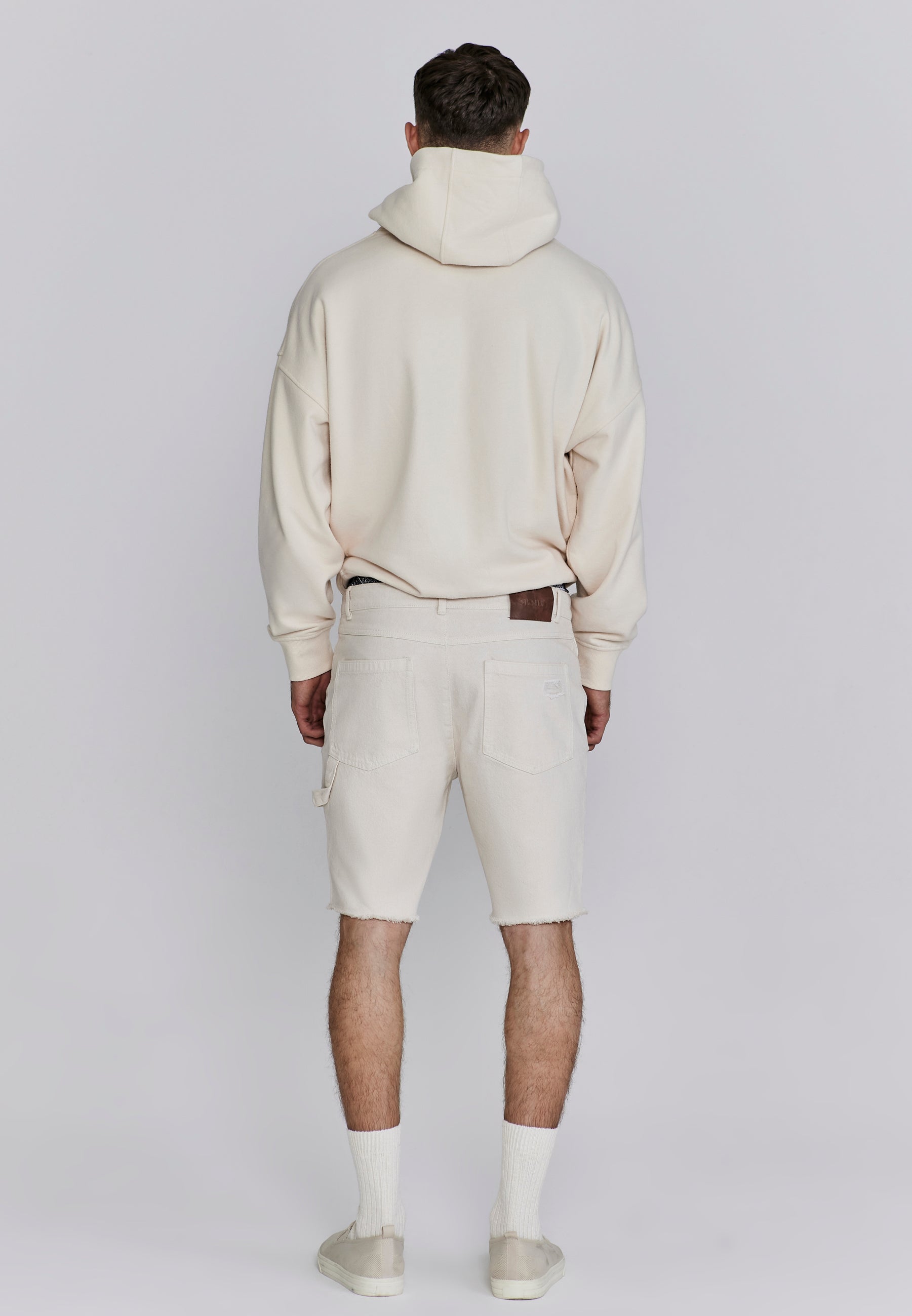 Sweat à capuche Applique en écru SikSilk