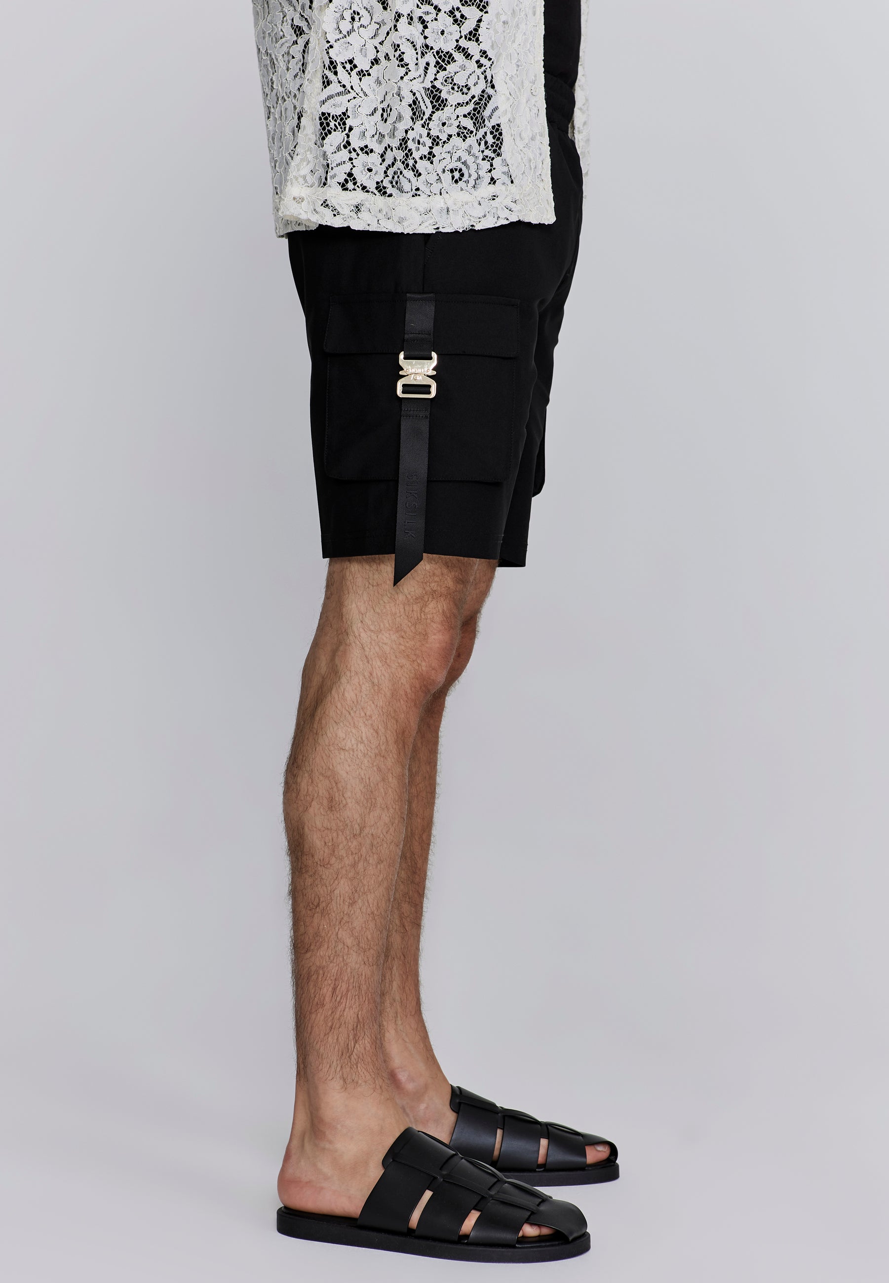Flight Cargo Short in Black Shorts SikSilk