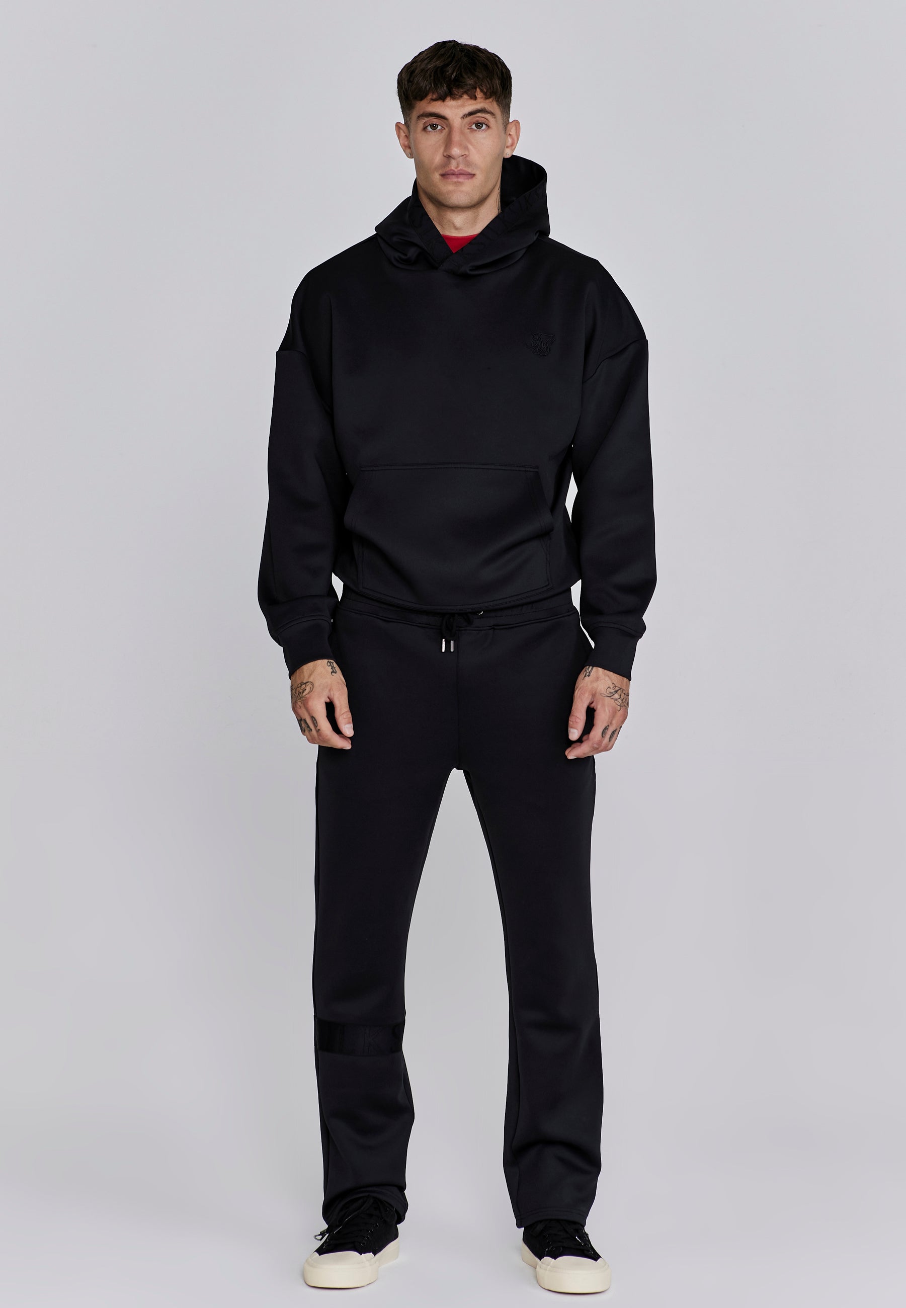 Sweat à capuche Oversized Dynamic en Noir SikSilk