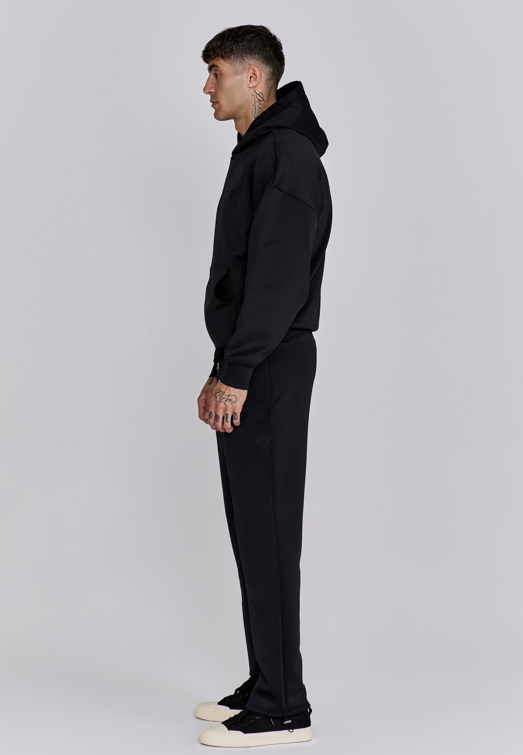 Sweat à capuche Oversized Dynamic en Noir SikSilk