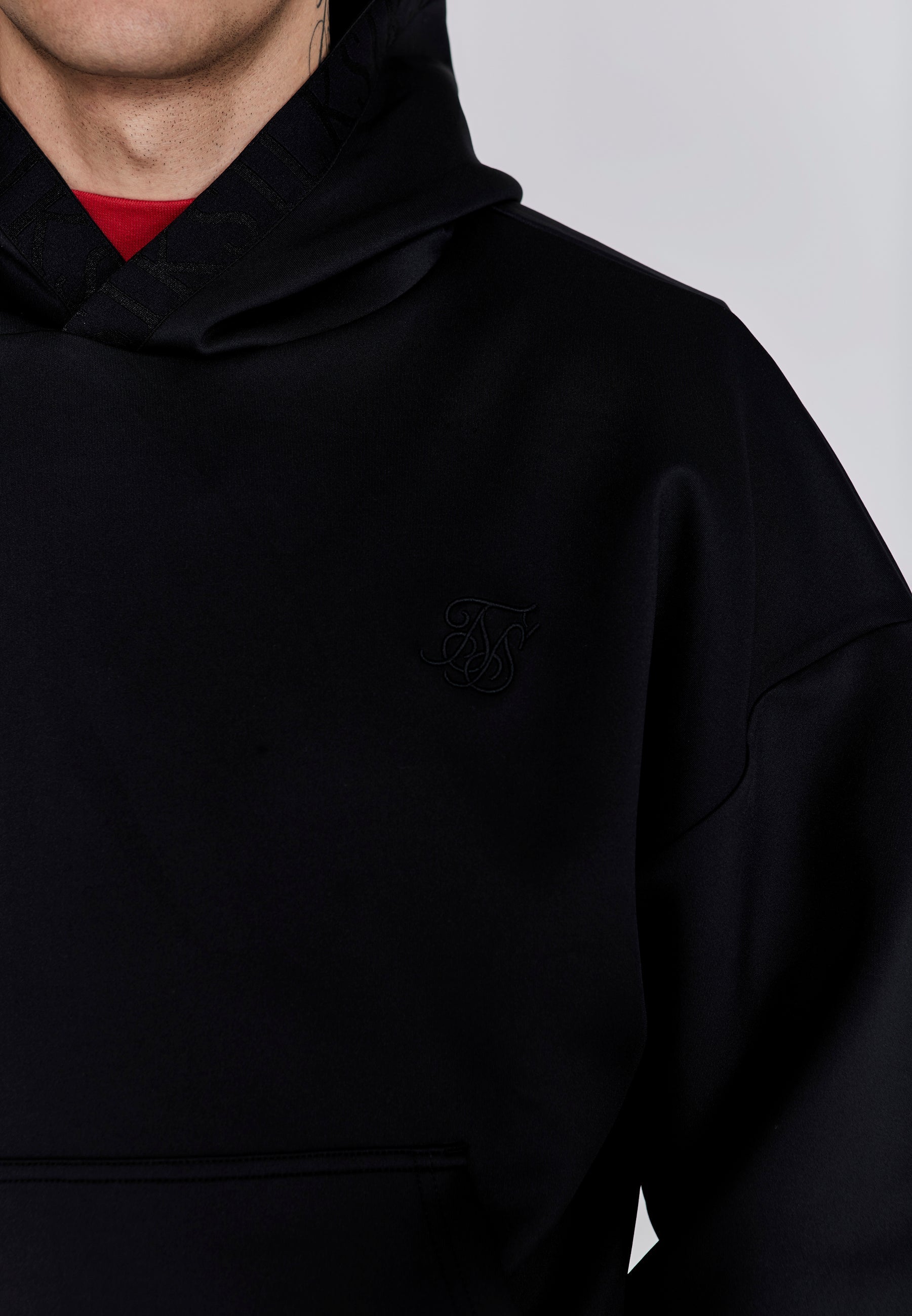 Sweat à capuche Oversized Dynamic en Noir SikSilk