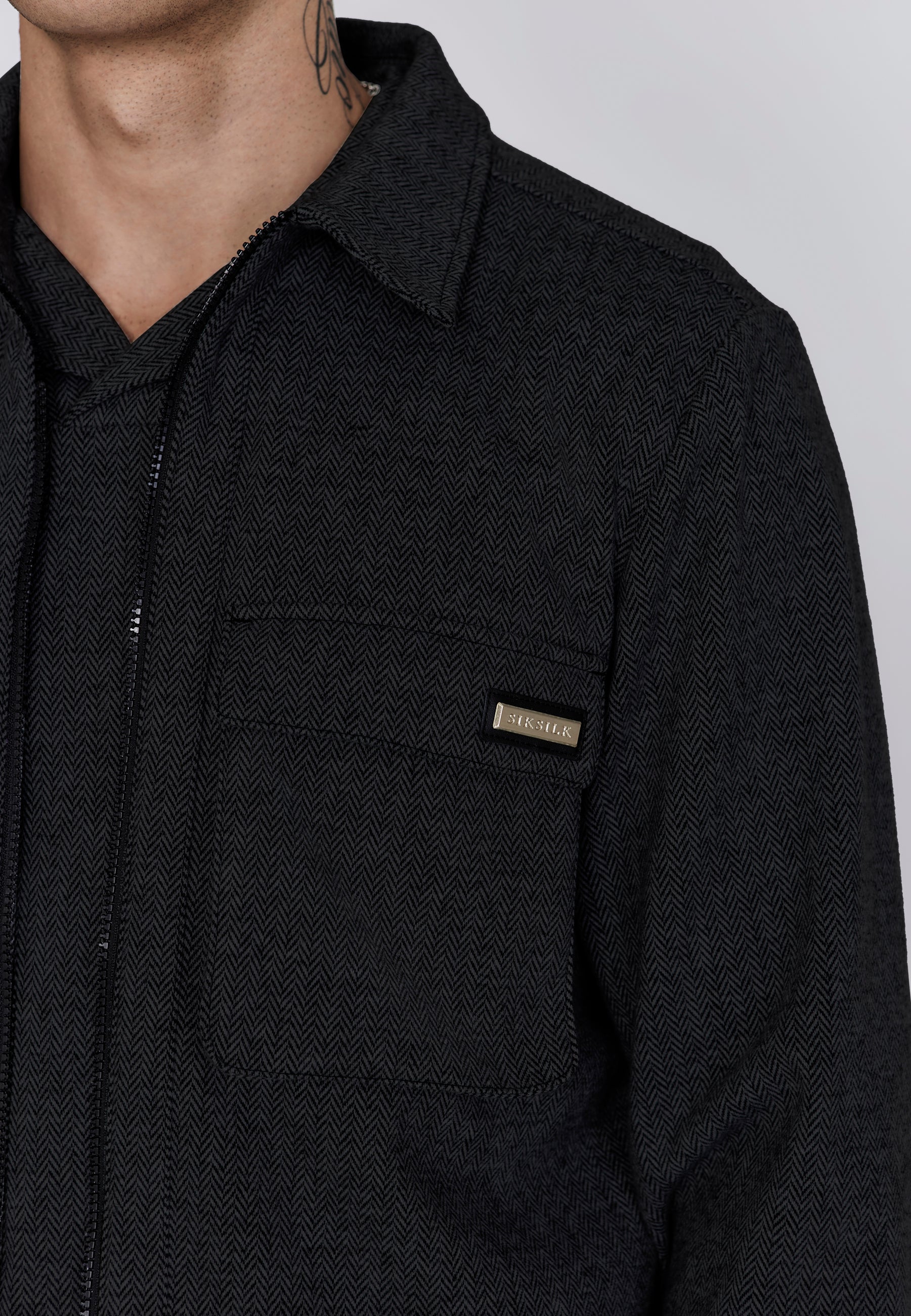 Smart Overshirt in Black Chemises SikSilk