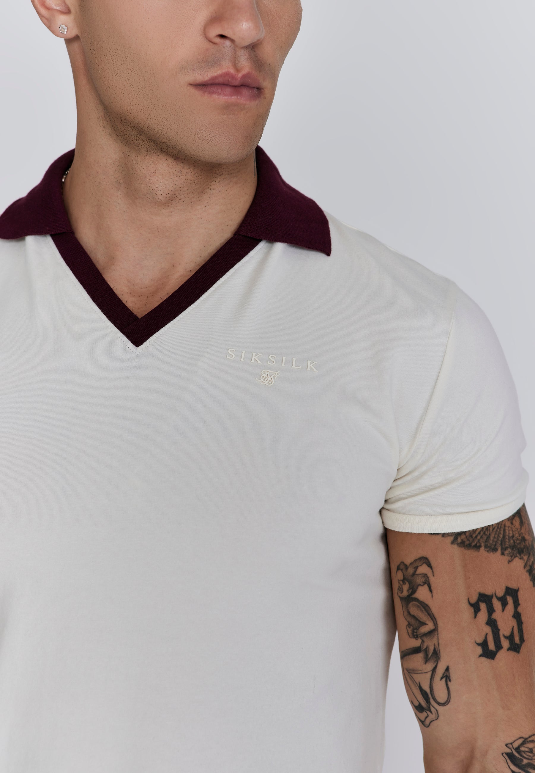 Polo T-Shirt en écru Polos SikSilk