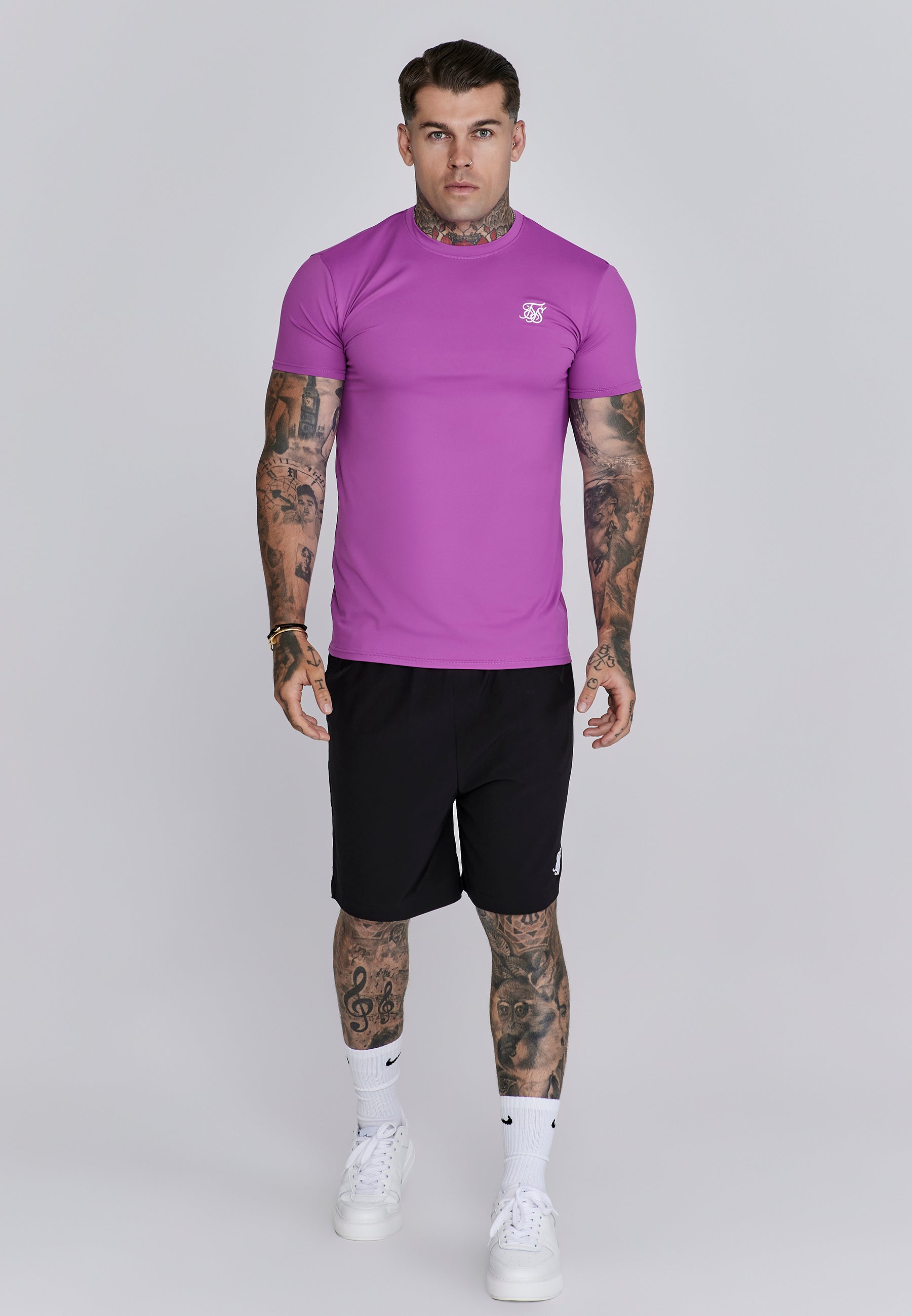 T-shirt Muscle Fit rose T-shirts SikSilk