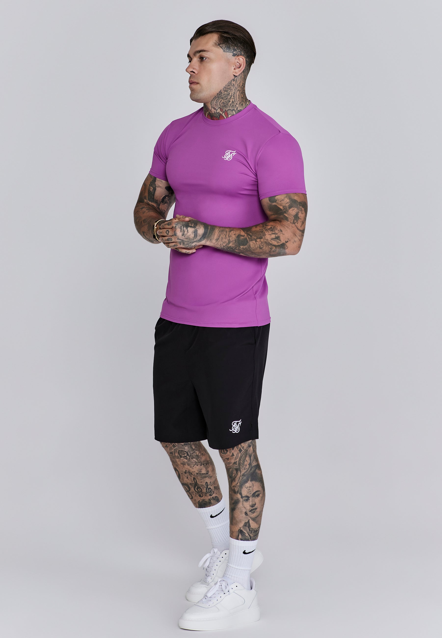 T-shirt Muscle Fit rose T-shirts SikSilk