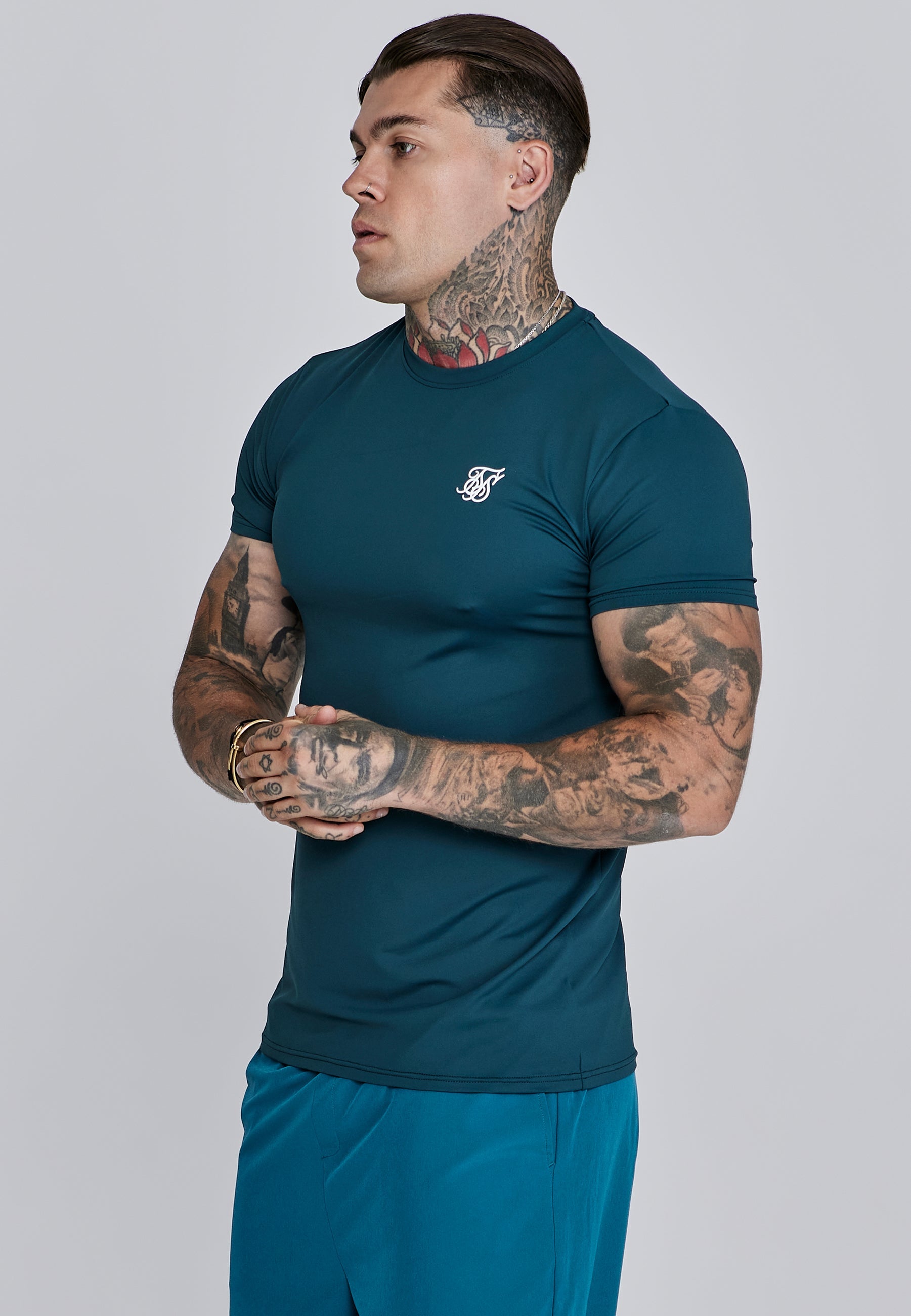 T-shirt Muscle Fit in Green T-shirts SikSilk