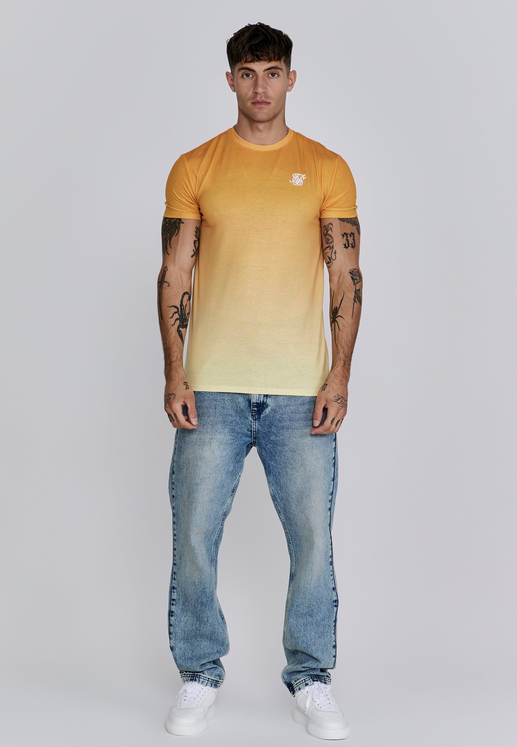 T-shirt Fade en Orange,Yellow T-shirts SikSilk