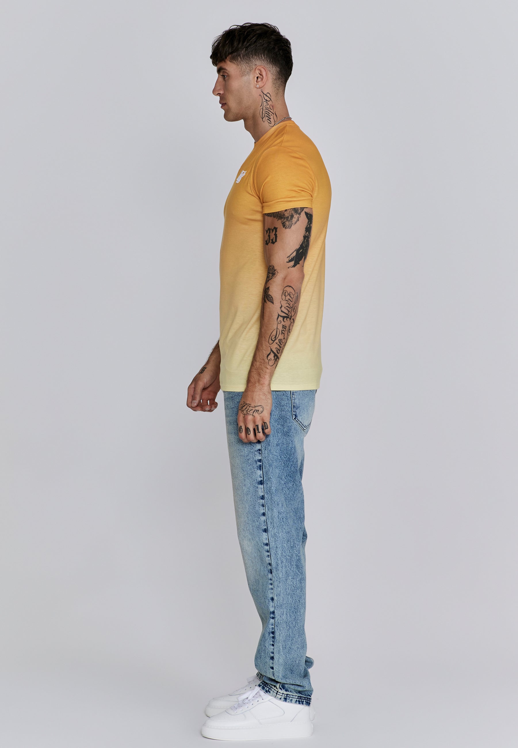 T-shirt Fade en Orange,Yellow T-shirts SikSilk