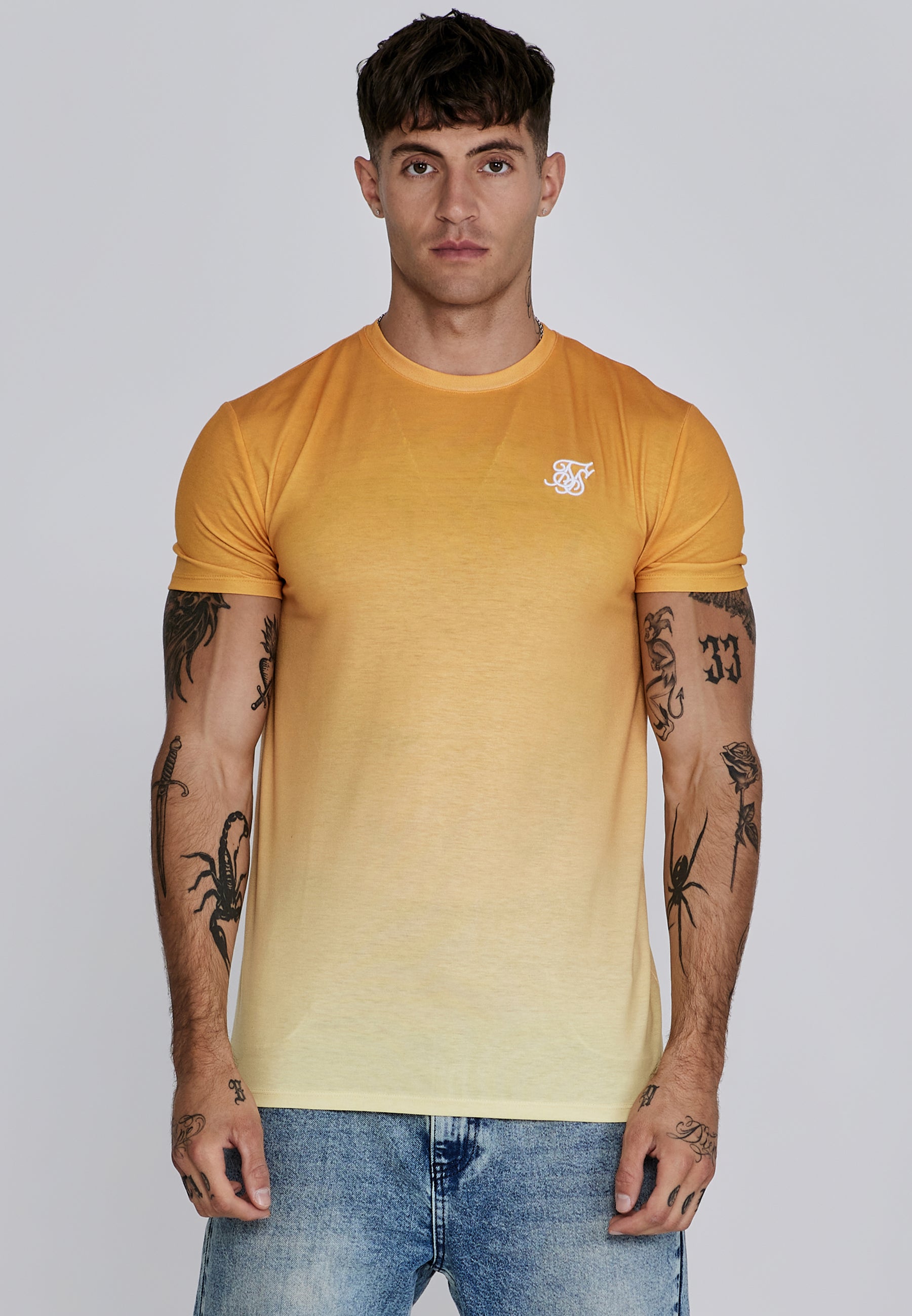 T-shirt Fade en Orange,Yellow T-shirts SikSilk