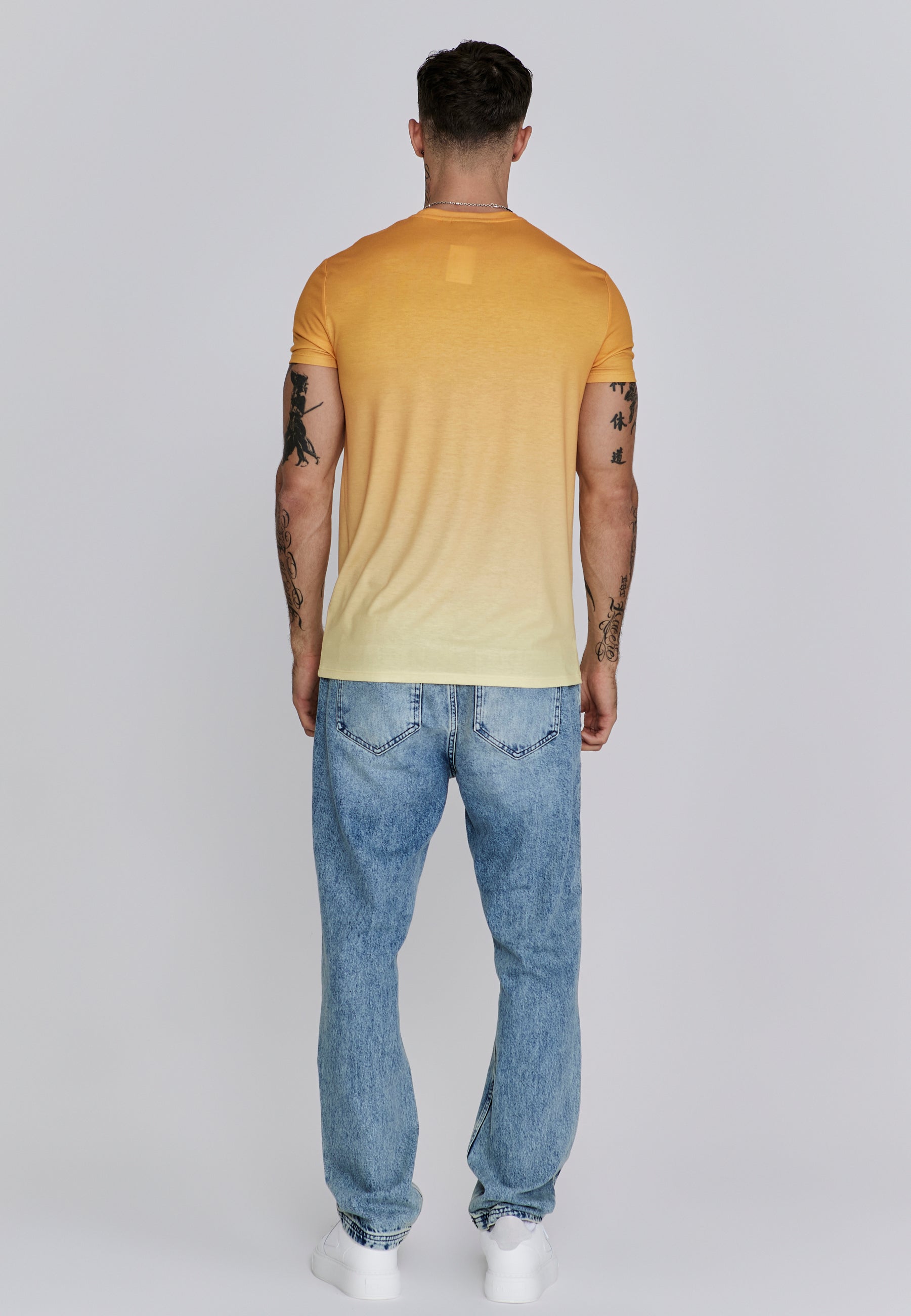 T-shirt Fade en Orange,Yellow T-shirts SikSilk