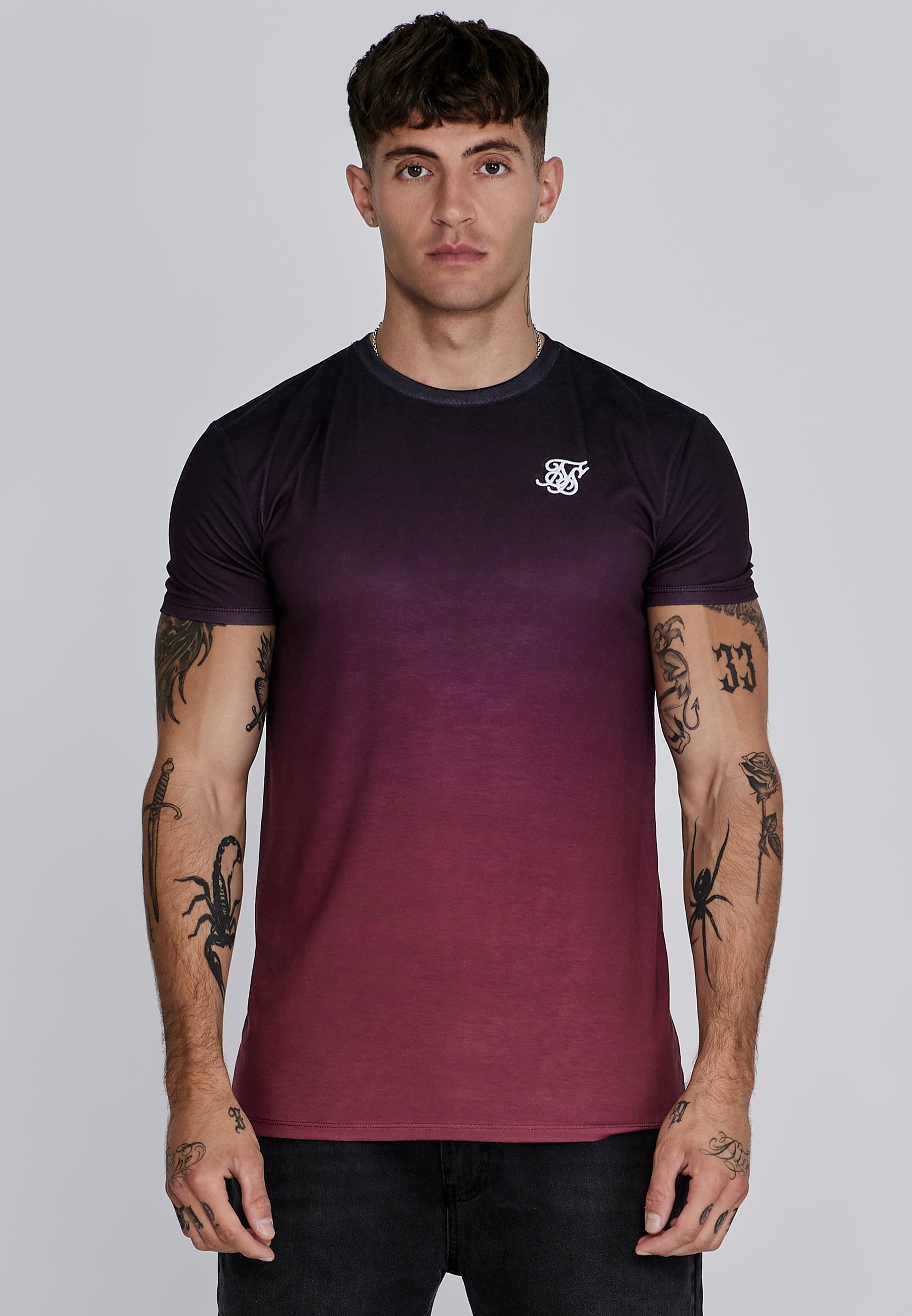 Graphic Fade T-shirt en Blue, Pink T-shirts SikSilk