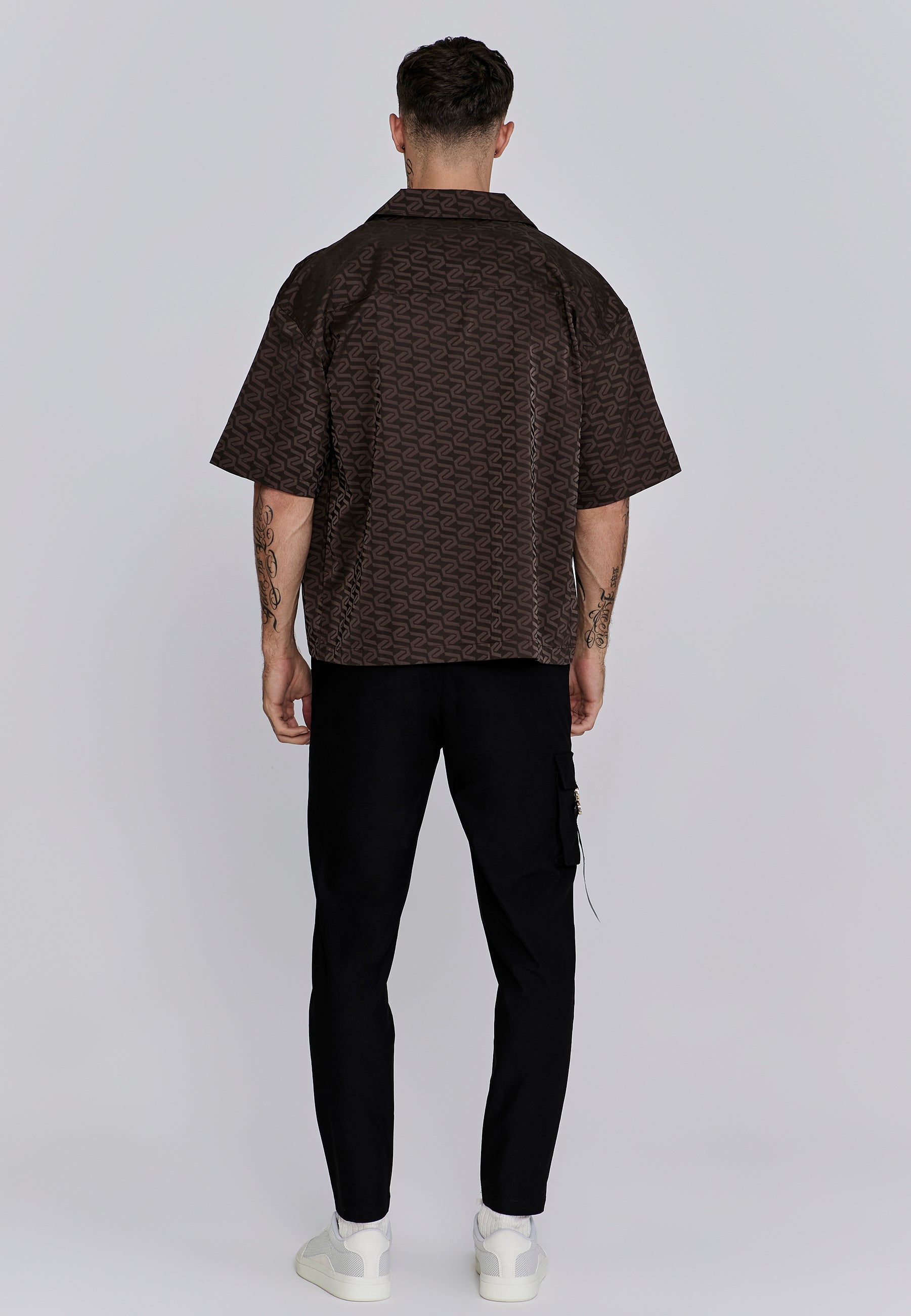 Utility Shirt in Brown Chemises SikSilk