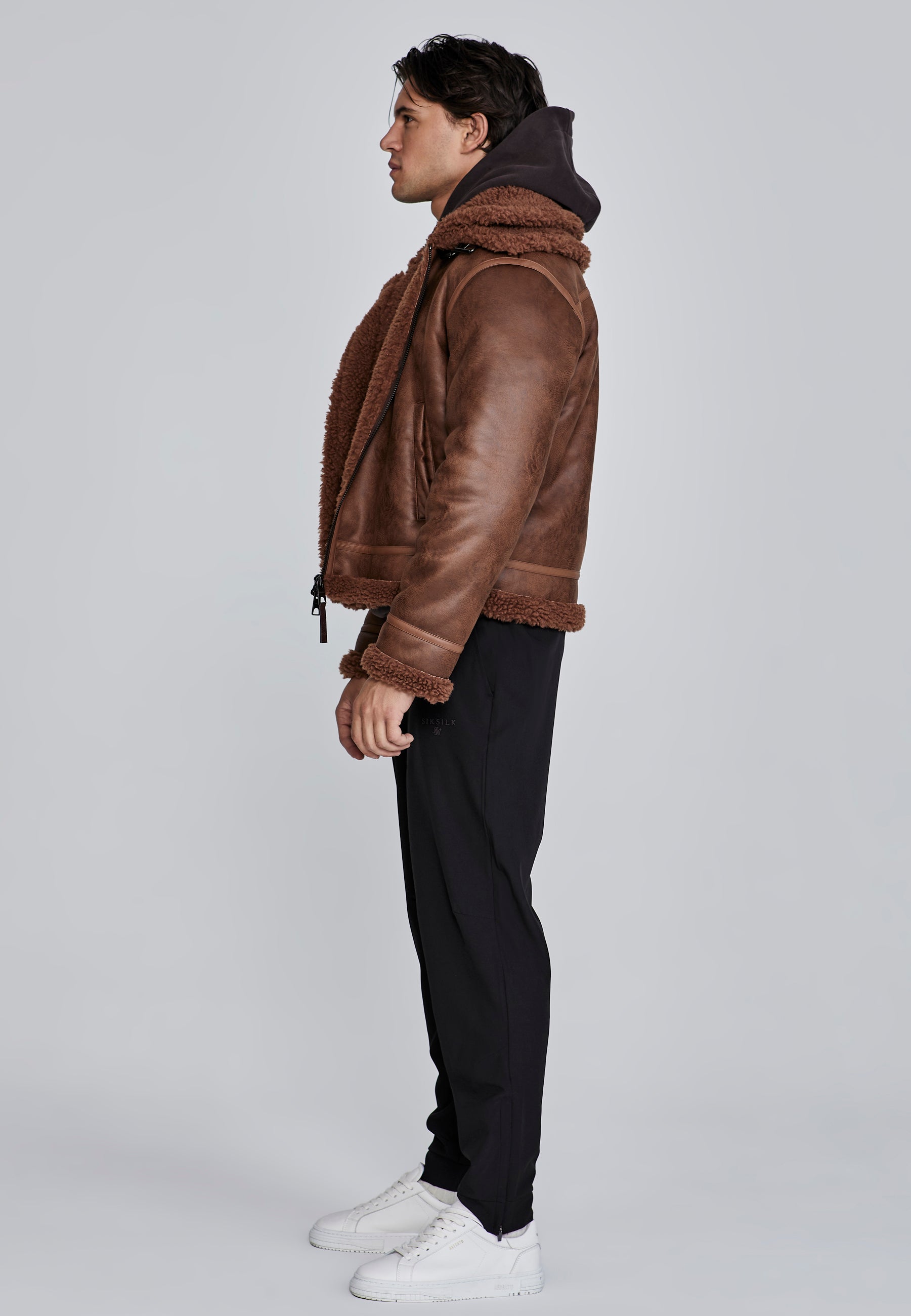 Veste Aviator à Brown Vestes SikSilk