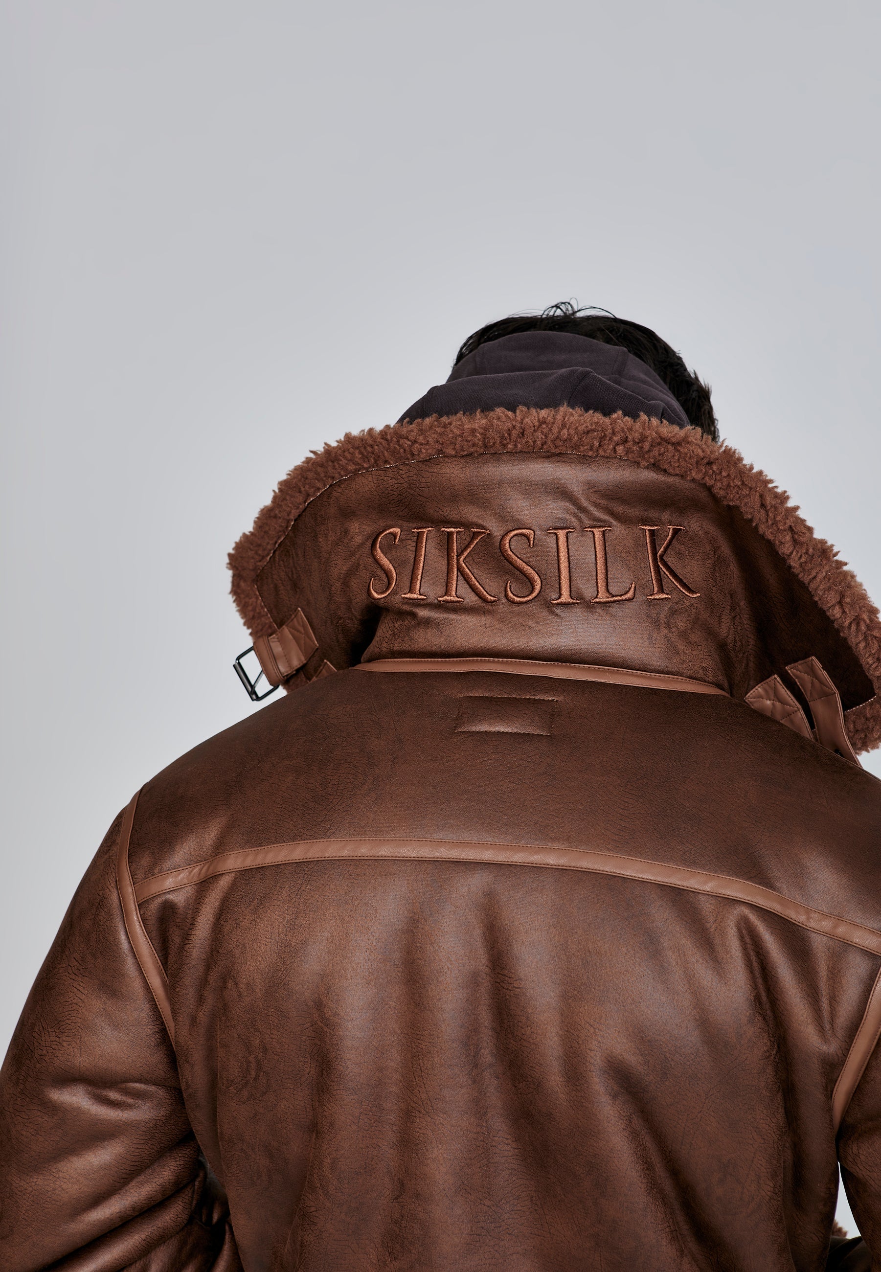 Veste Aviator à Brown Vestes SikSilk