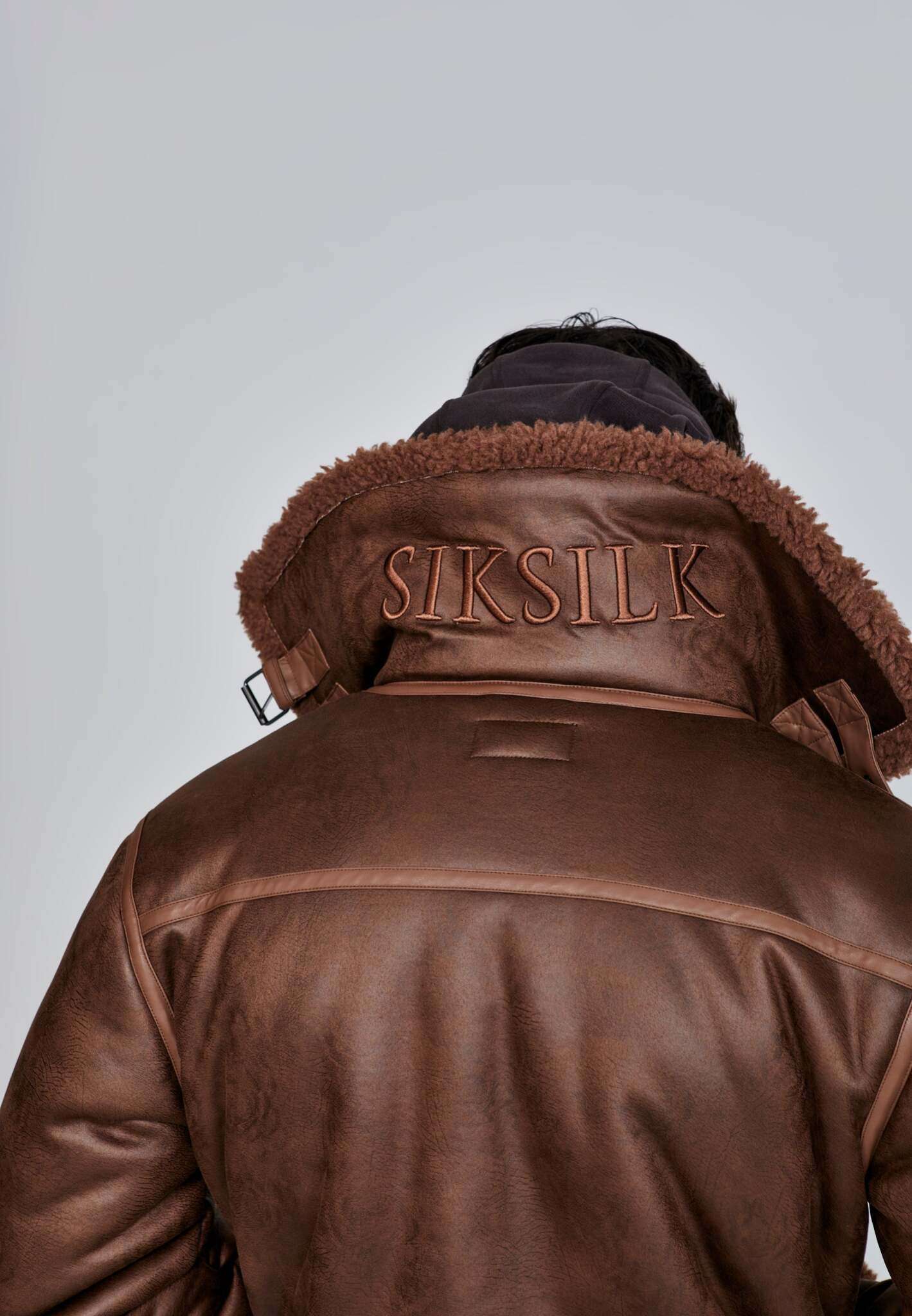 Veste Aviator à Brown Vestes SikSilk