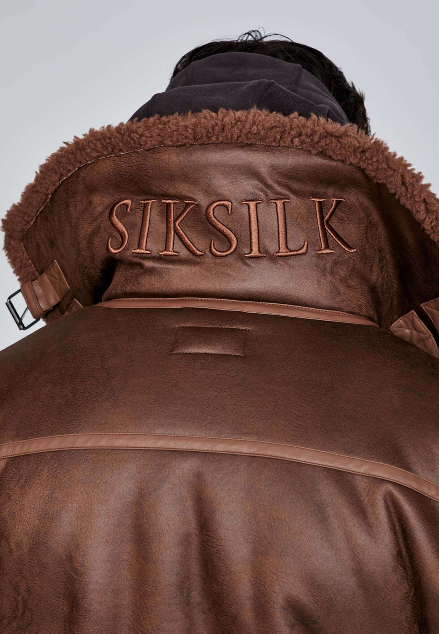 Veste Aviator à Brown Vestes SikSilk