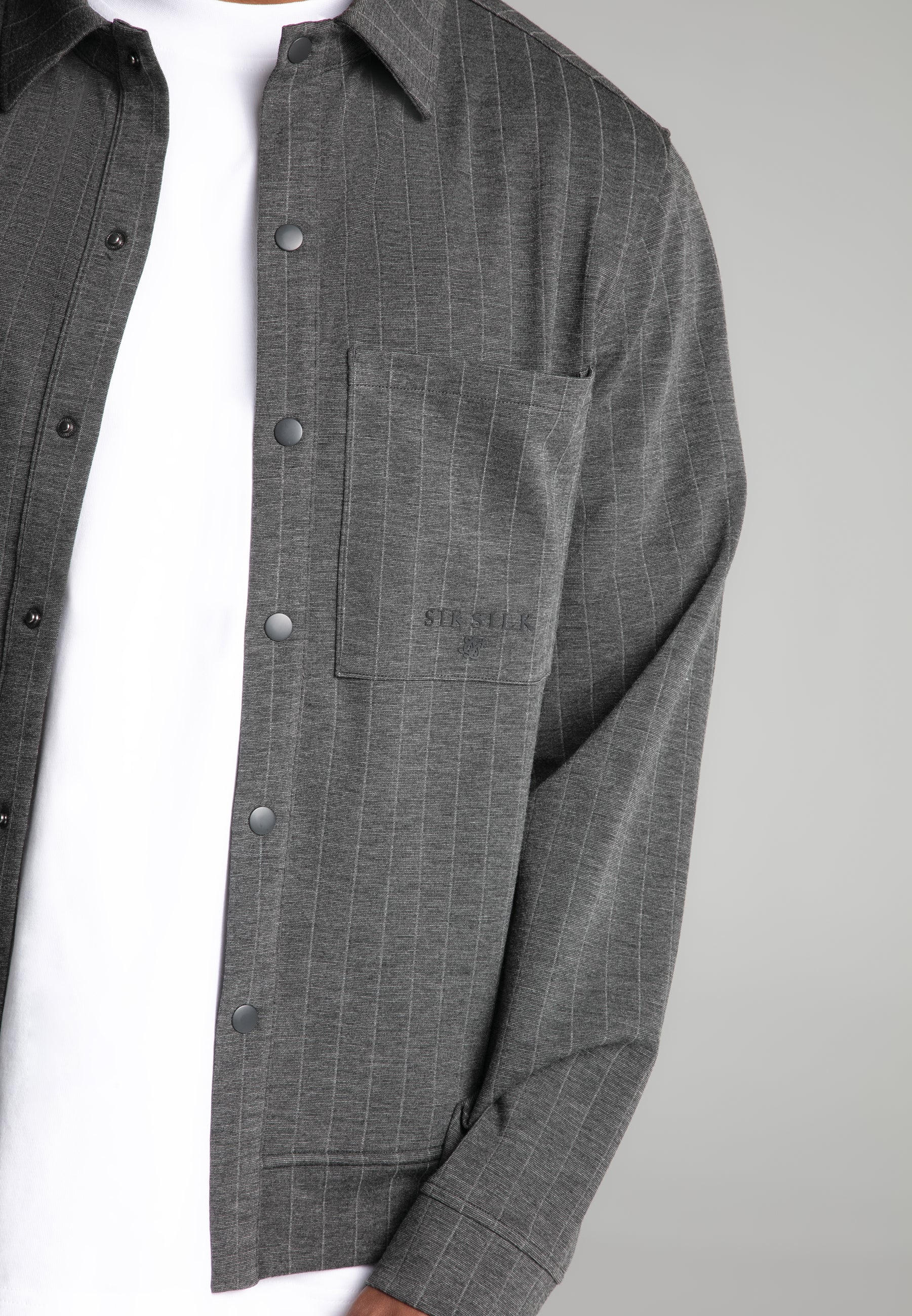 Pinstripe Jacket in Grey Vestes SikSilk