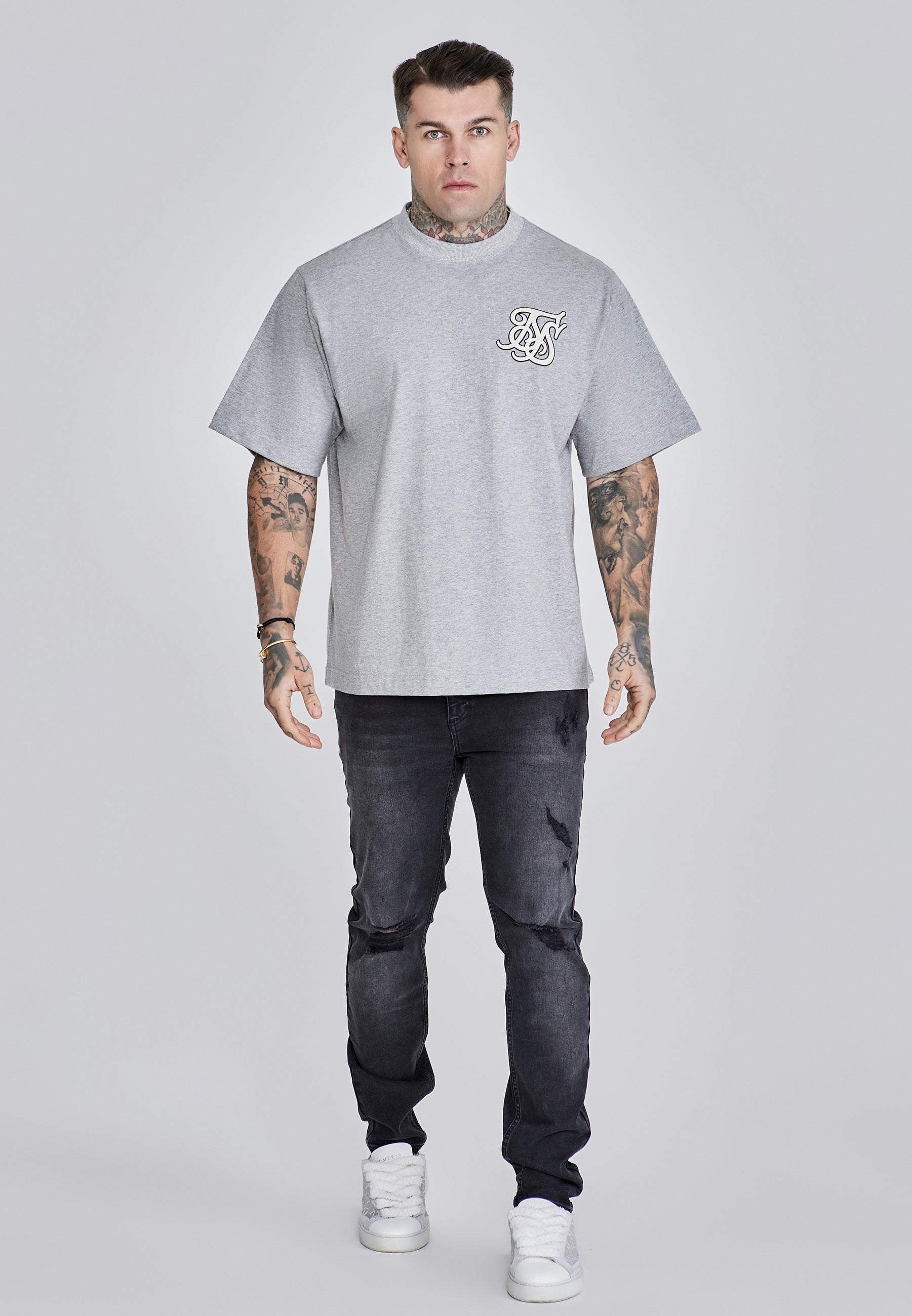Logo T-Shirt in Grey Marl T-shirts SikSilk
