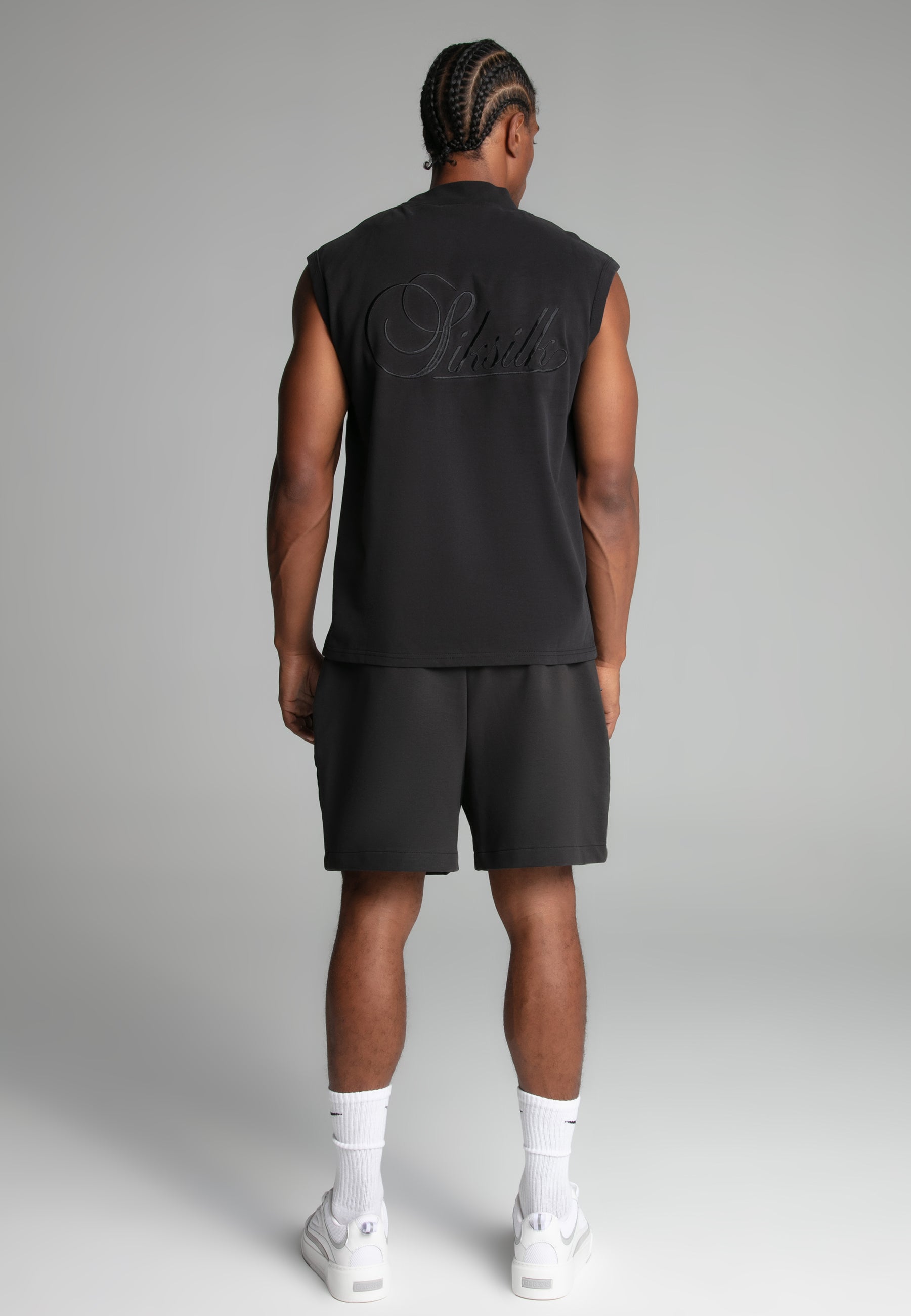 T-shirt sans manches Washed Black T-shirts SikSilk