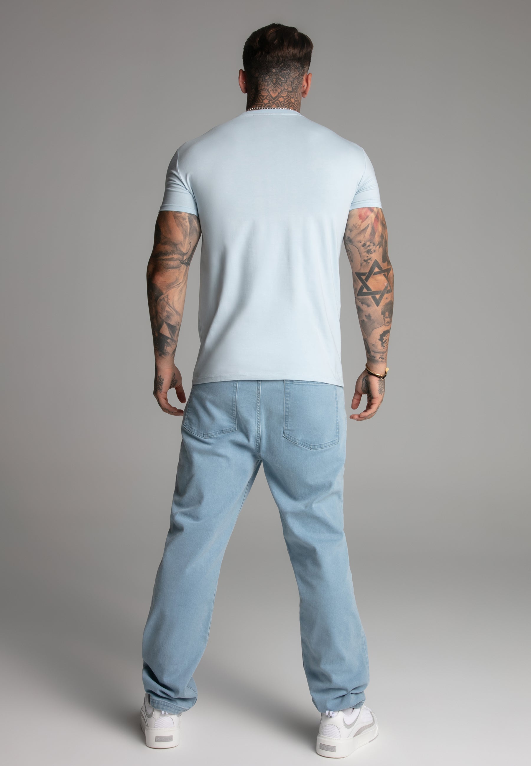 Muscle Fit T-shirt en Blue T-shirts SikSilk
