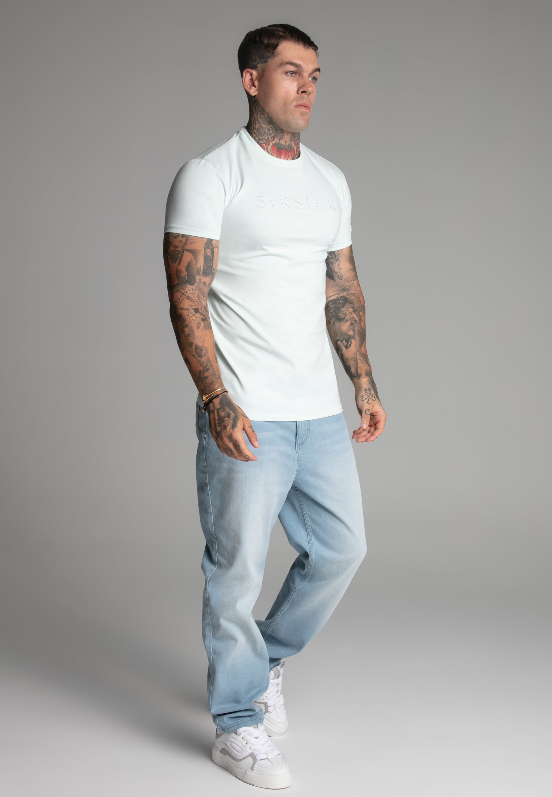 T-shirt Muscle Fit in Green T-shirts SikSilk