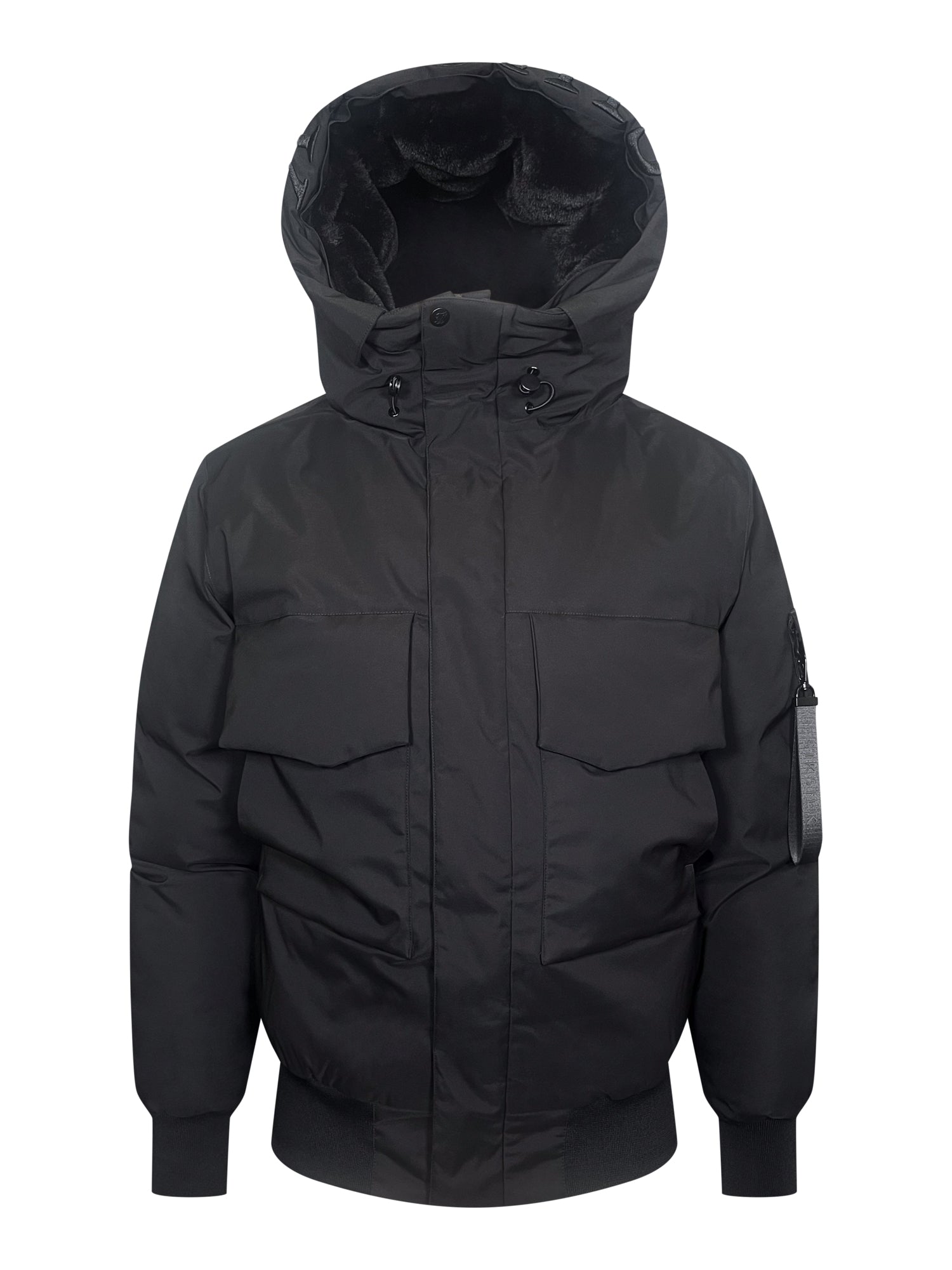 Bomber à capuche en noir