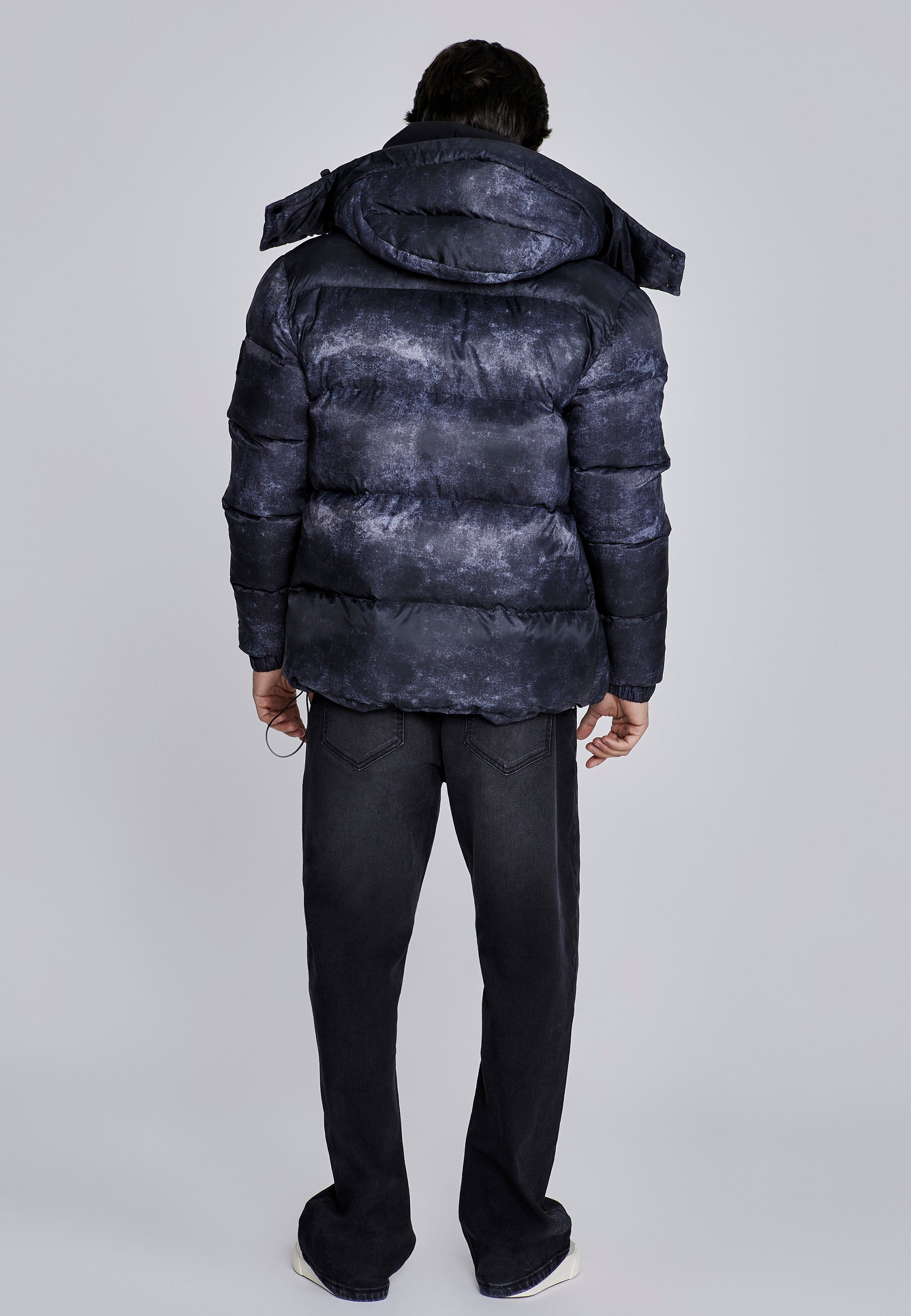 Veste bouffante en gris foncé