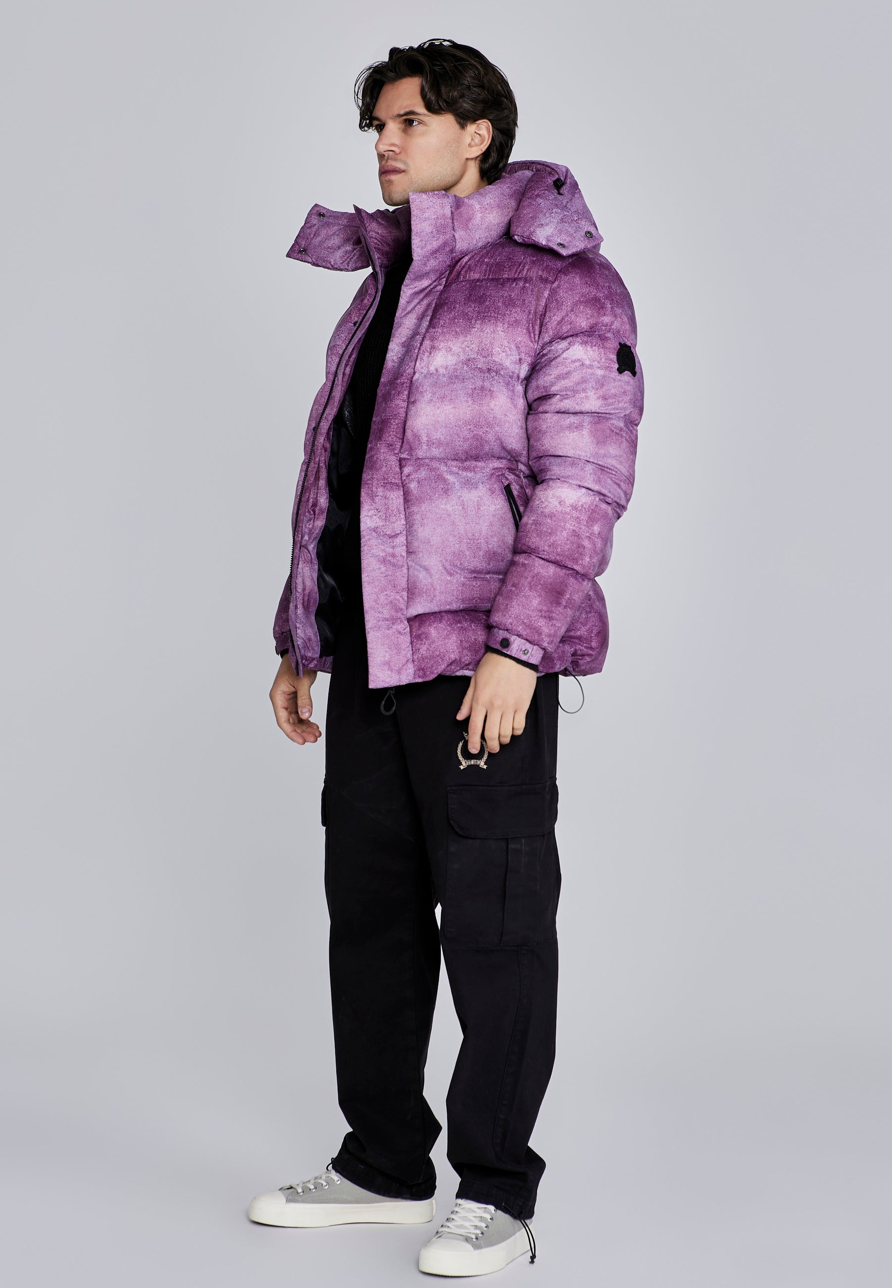 Puffer Jacket in Burgundy Vestes SikSilk