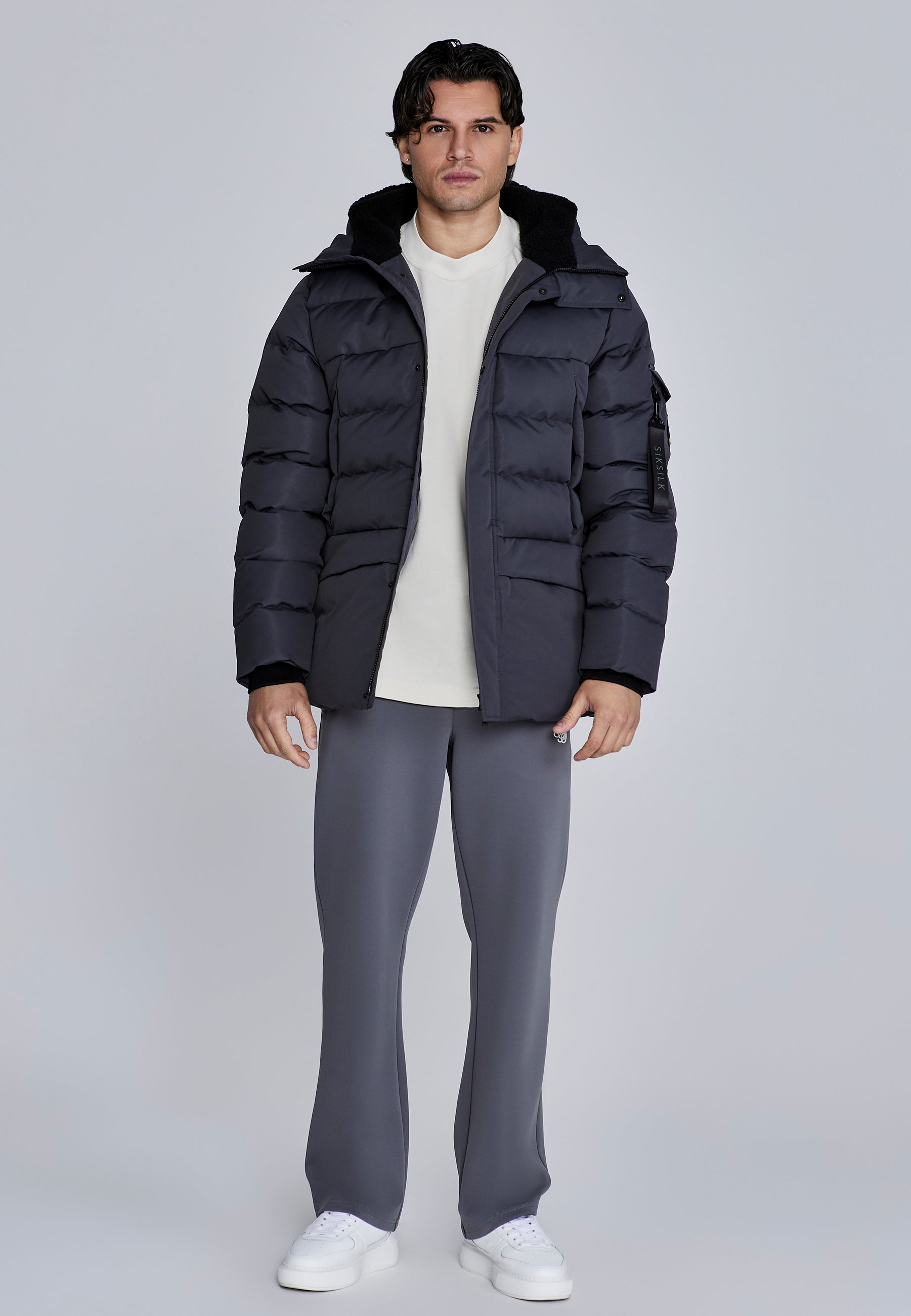 Parka in Grey Vestes SikSilk