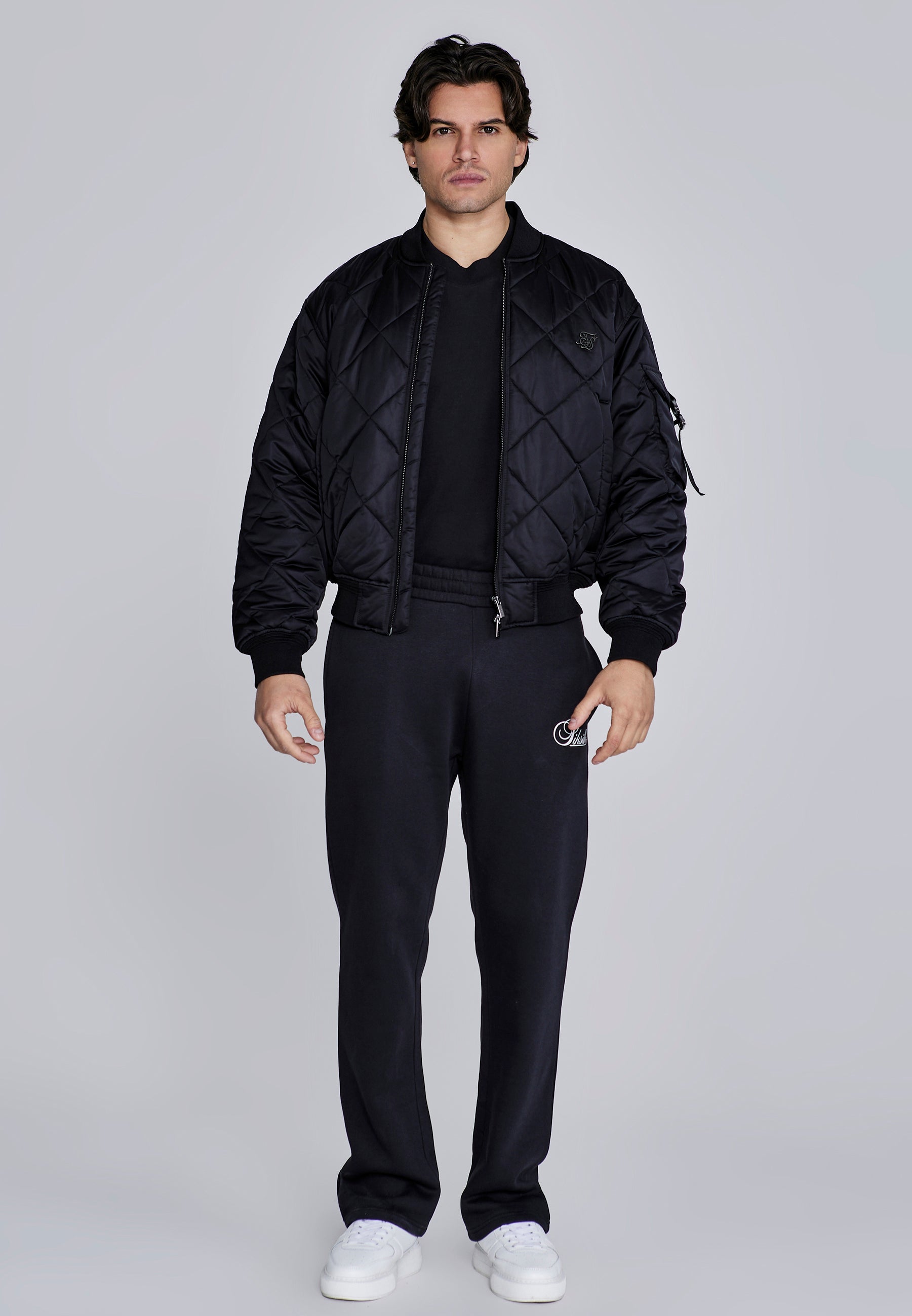 Bomber Jacket in Black Vestes SikSilk