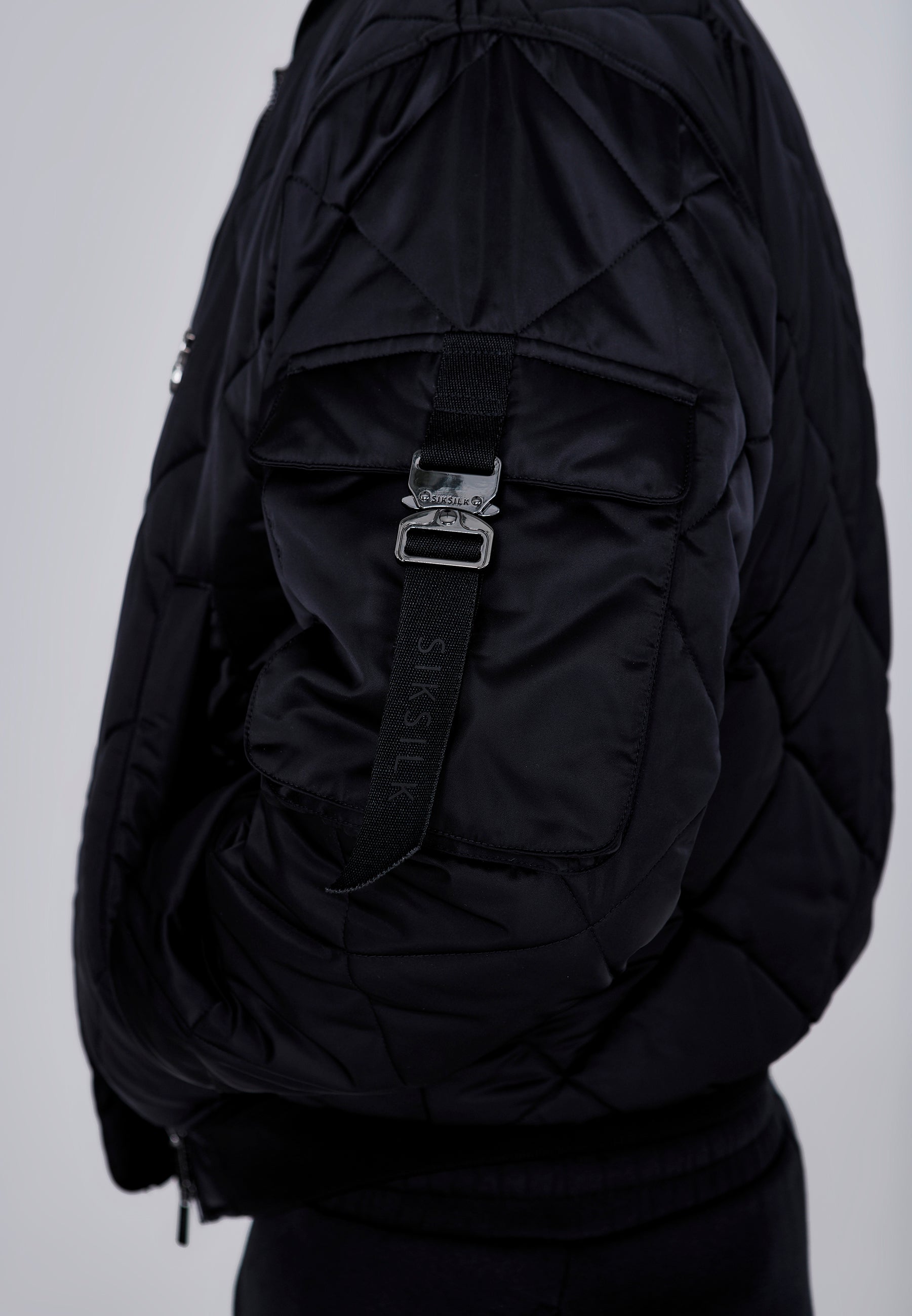 Bomber Jacket in Black Vestes SikSilk