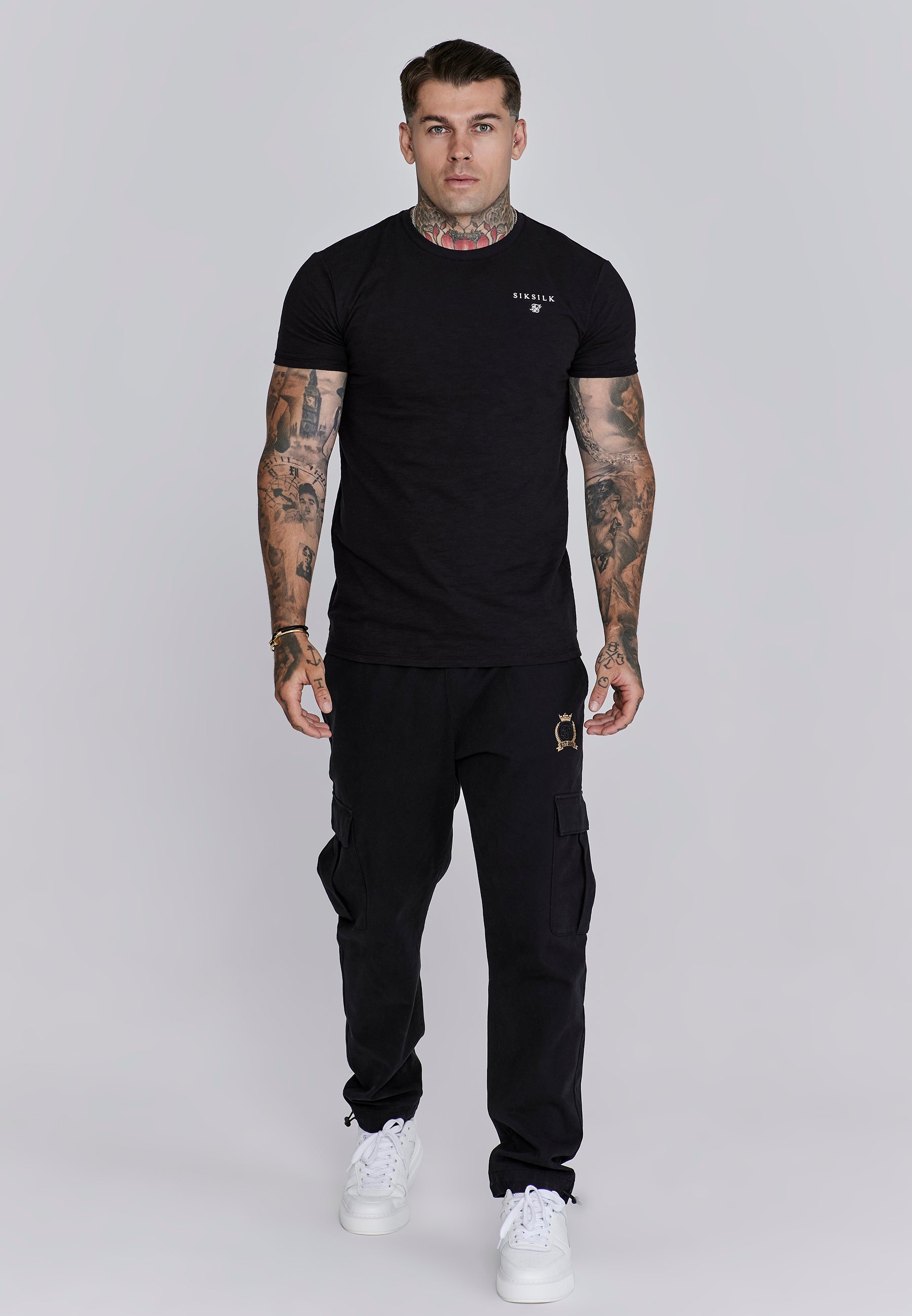 T-shirt Relaxed Fit en Black T-shirts SikSilk
