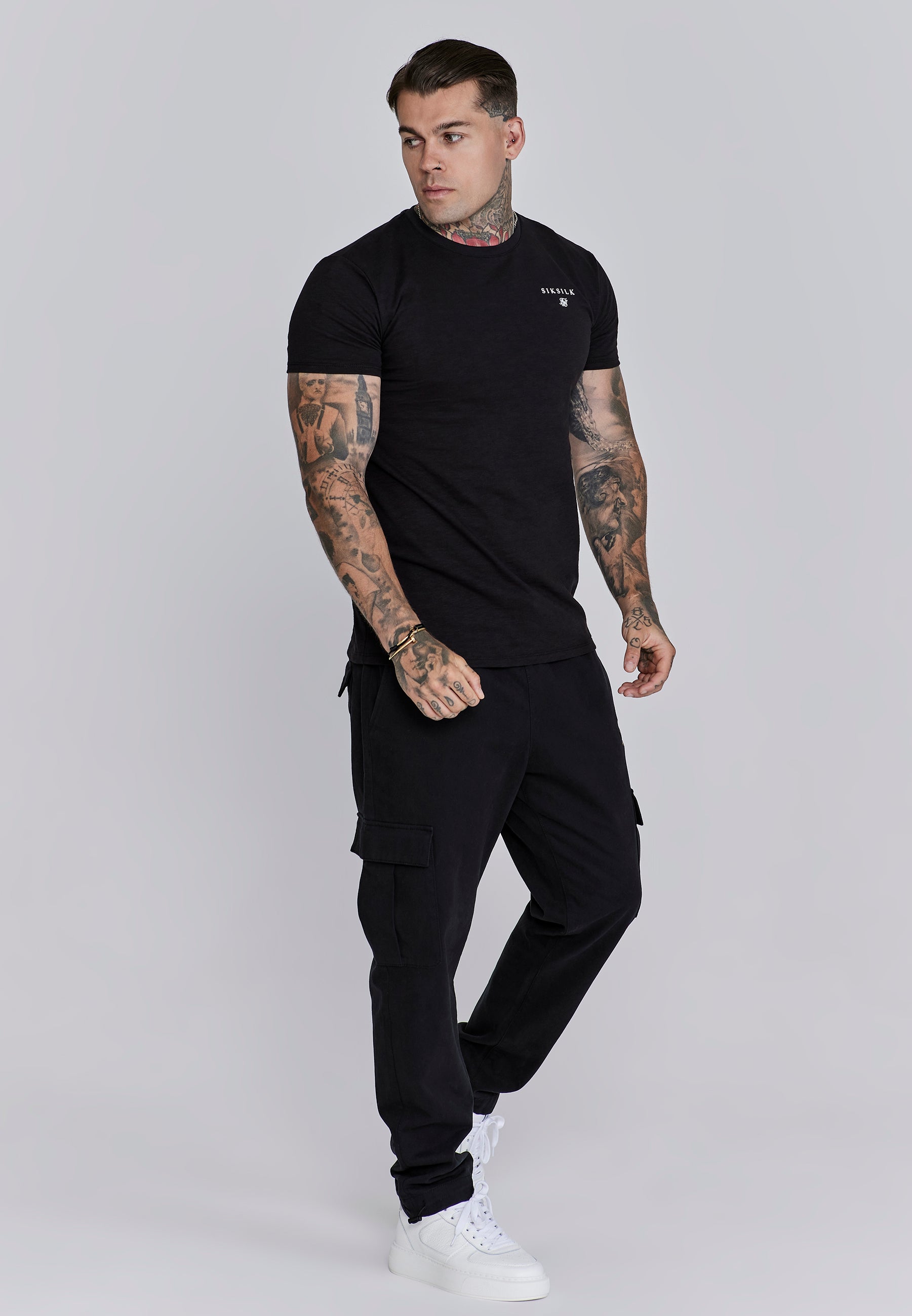 T-shirt Relaxed Fit en Black T-shirts SikSilk