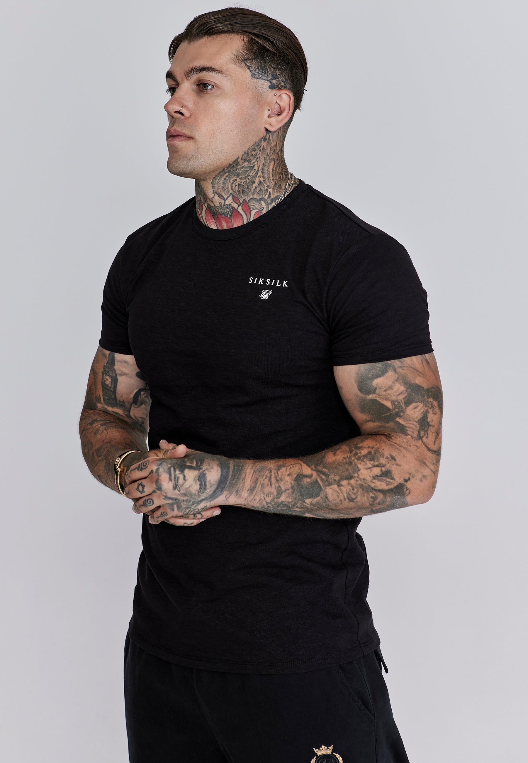 T-shirt Relaxed Fit en Black T-shirts SikSilk