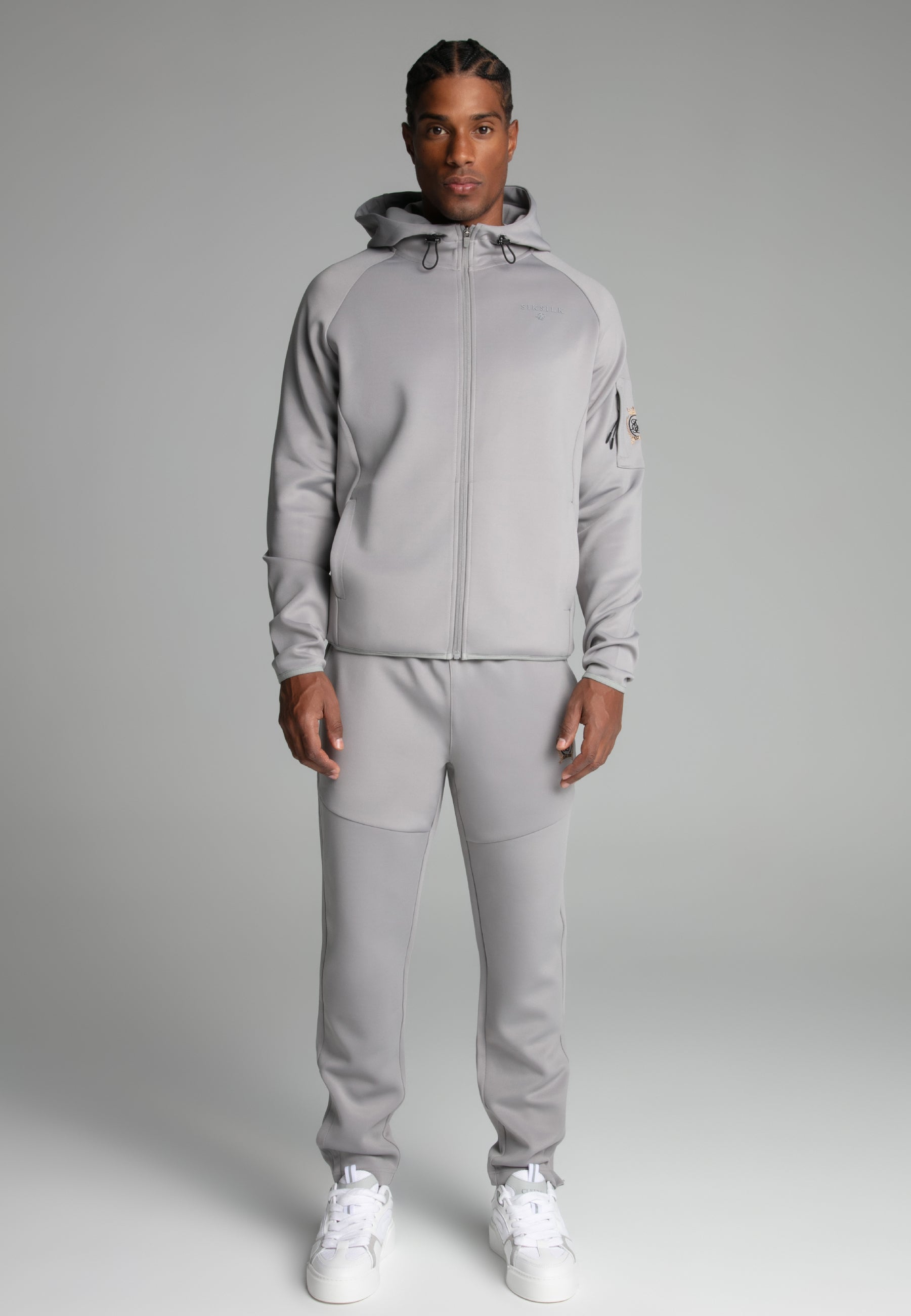 Full zip Hoodie in Grey Sweat-shirts SikSilk