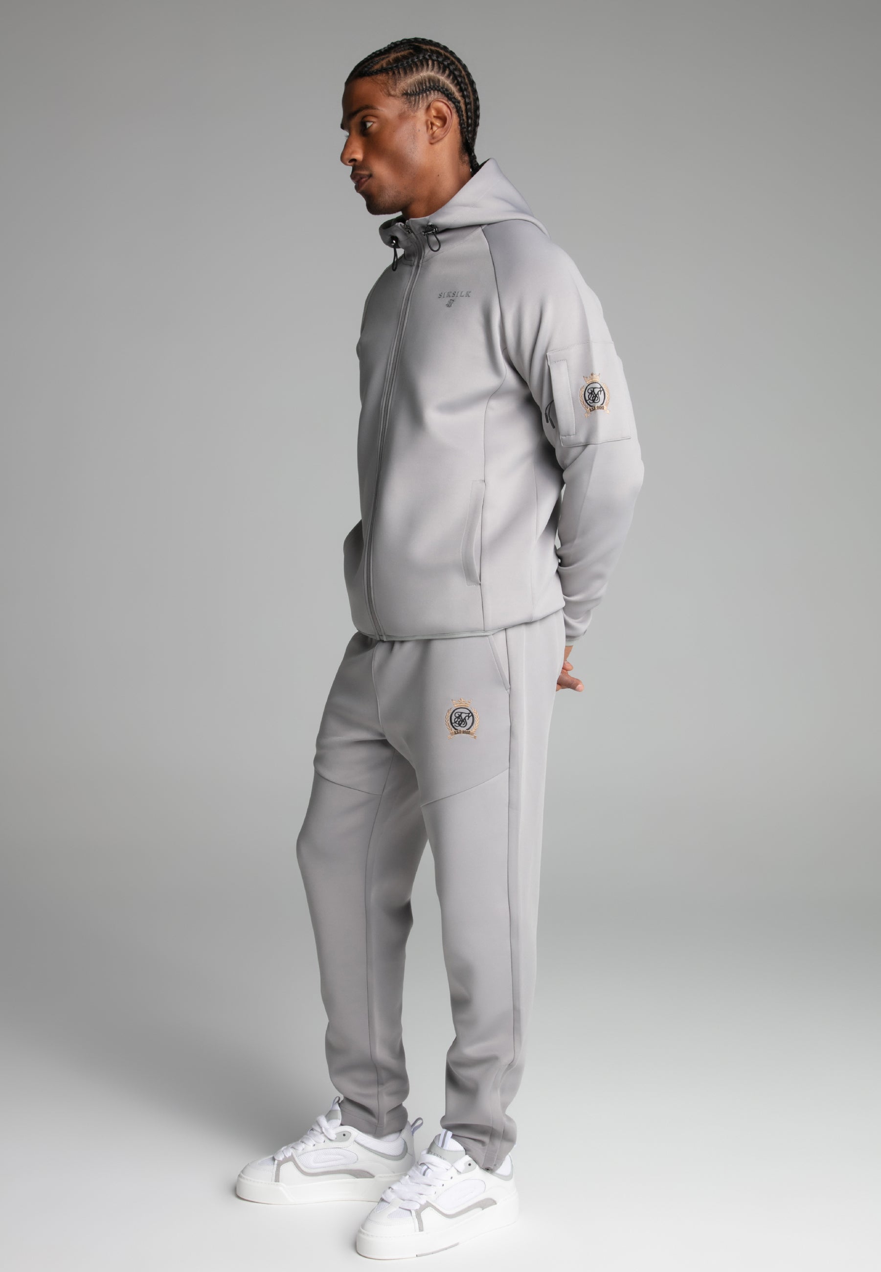 Full zip Hoodie in Grey Sweat-shirts SikSilk