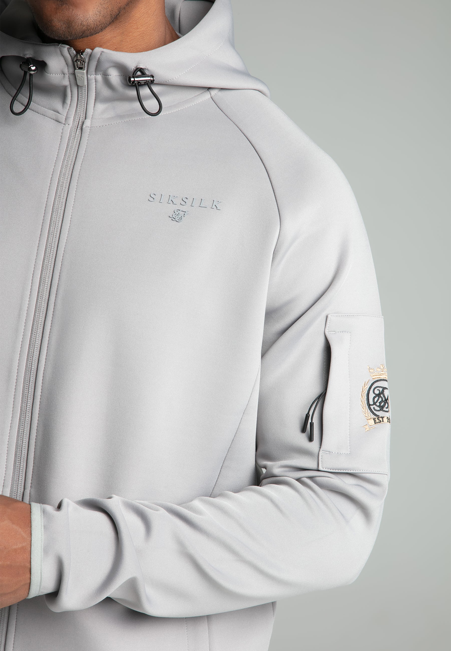 Full zip Hoodie in Grey Sweat-shirts SikSilk