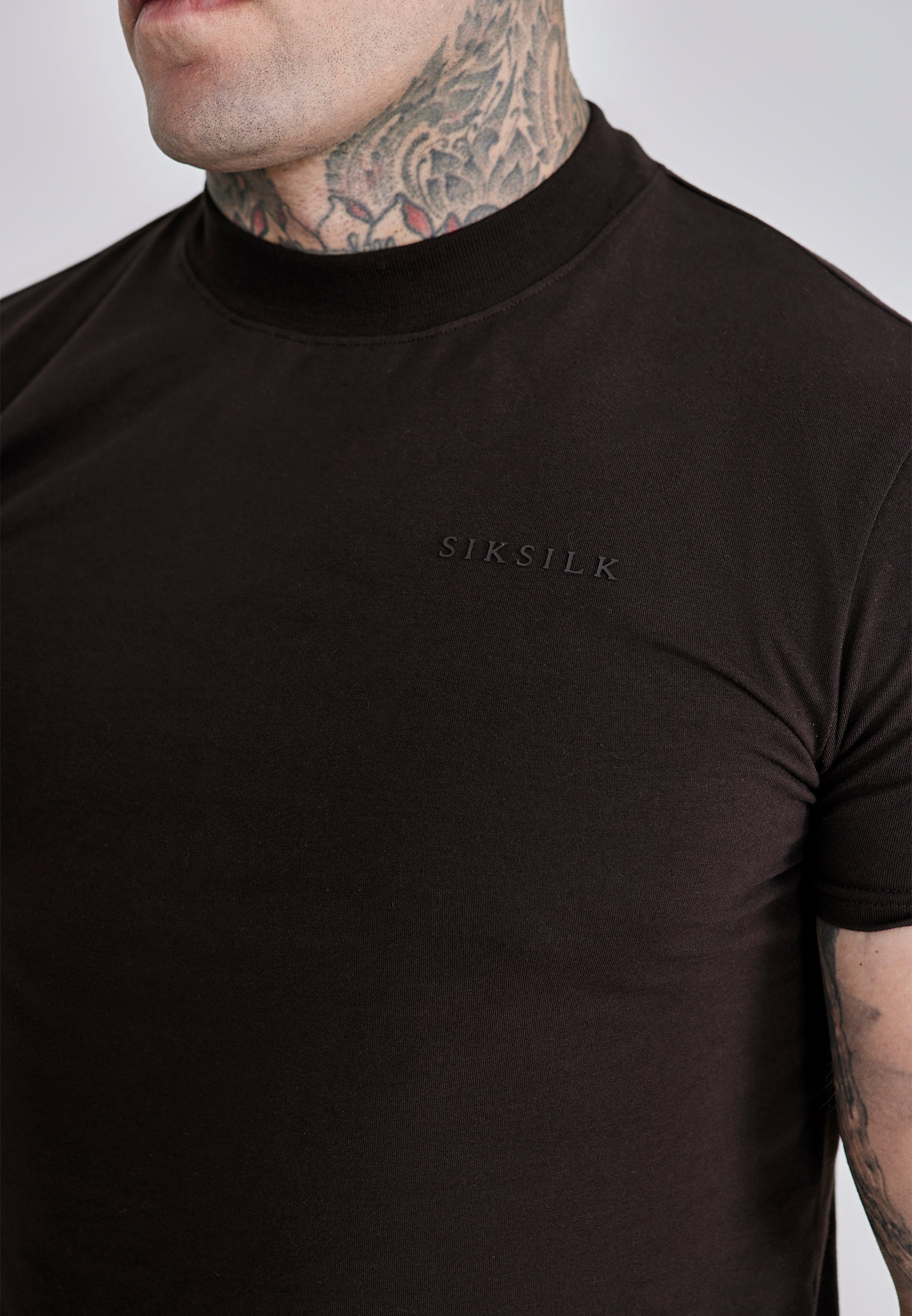 Muscle Fit T-shirt en Brown T-shirts SikSilk