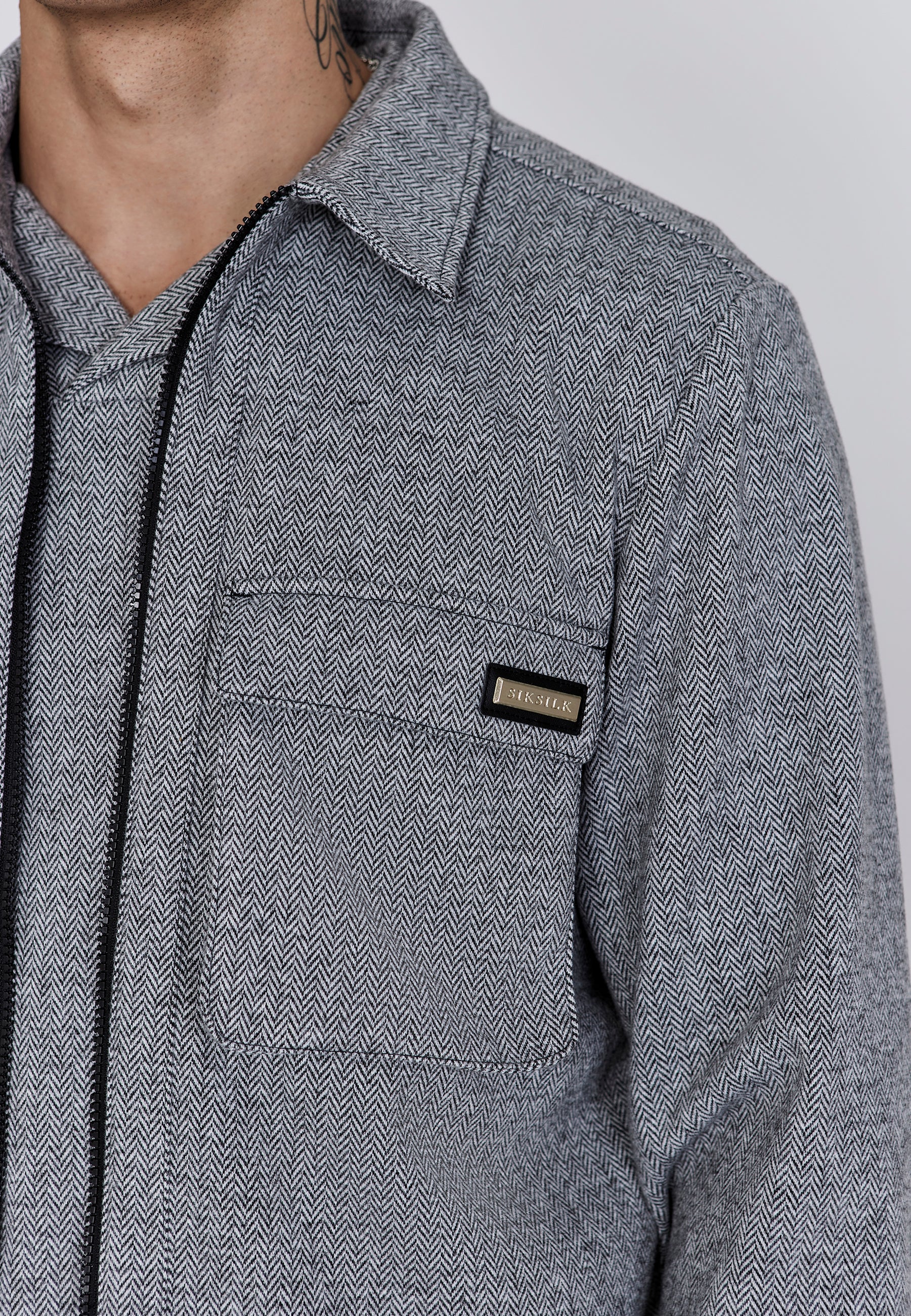 Smart Overshirt in Grey Chemises SikSilk