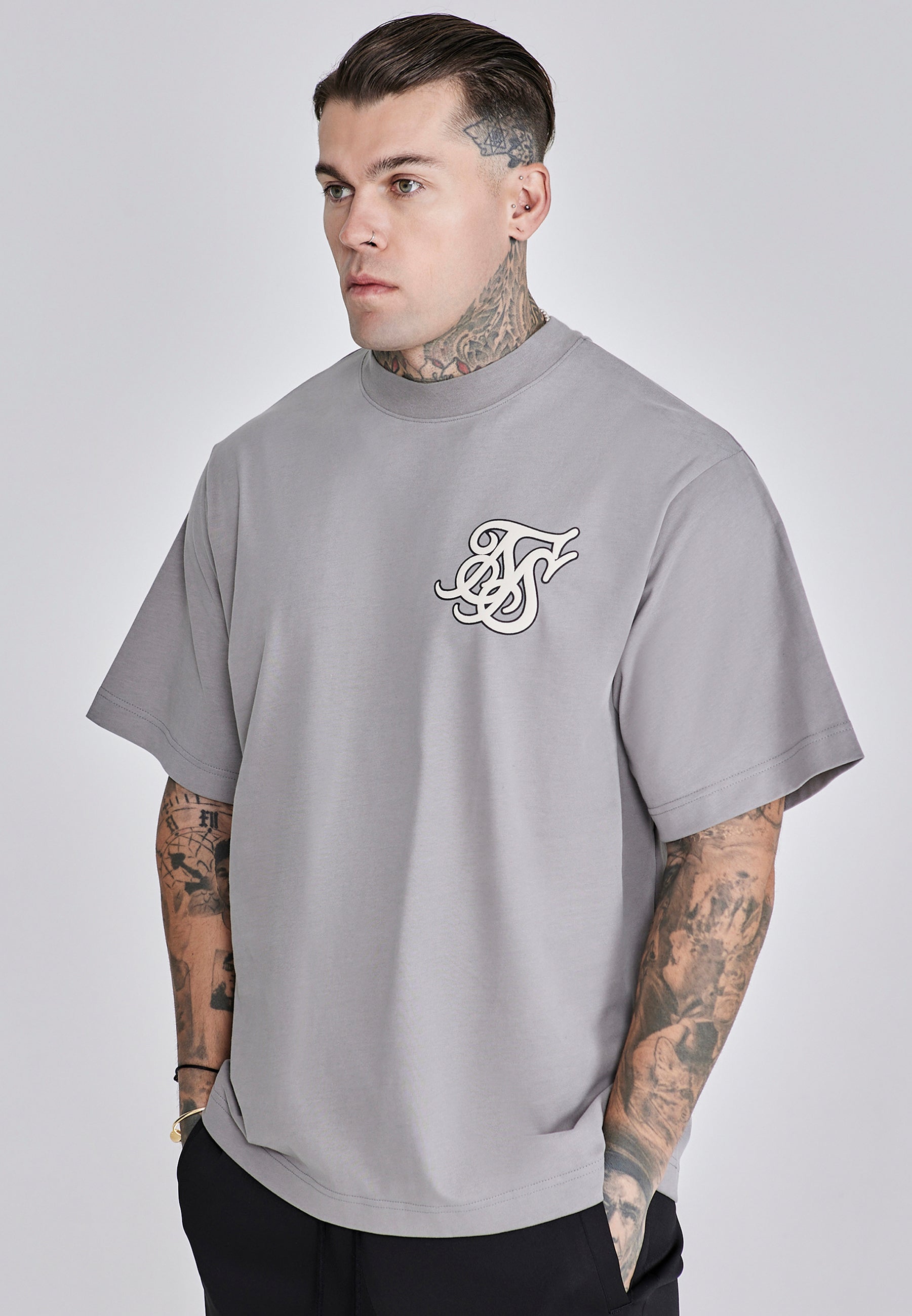 T-shirt oversized en Grey T-shirts SikSilk