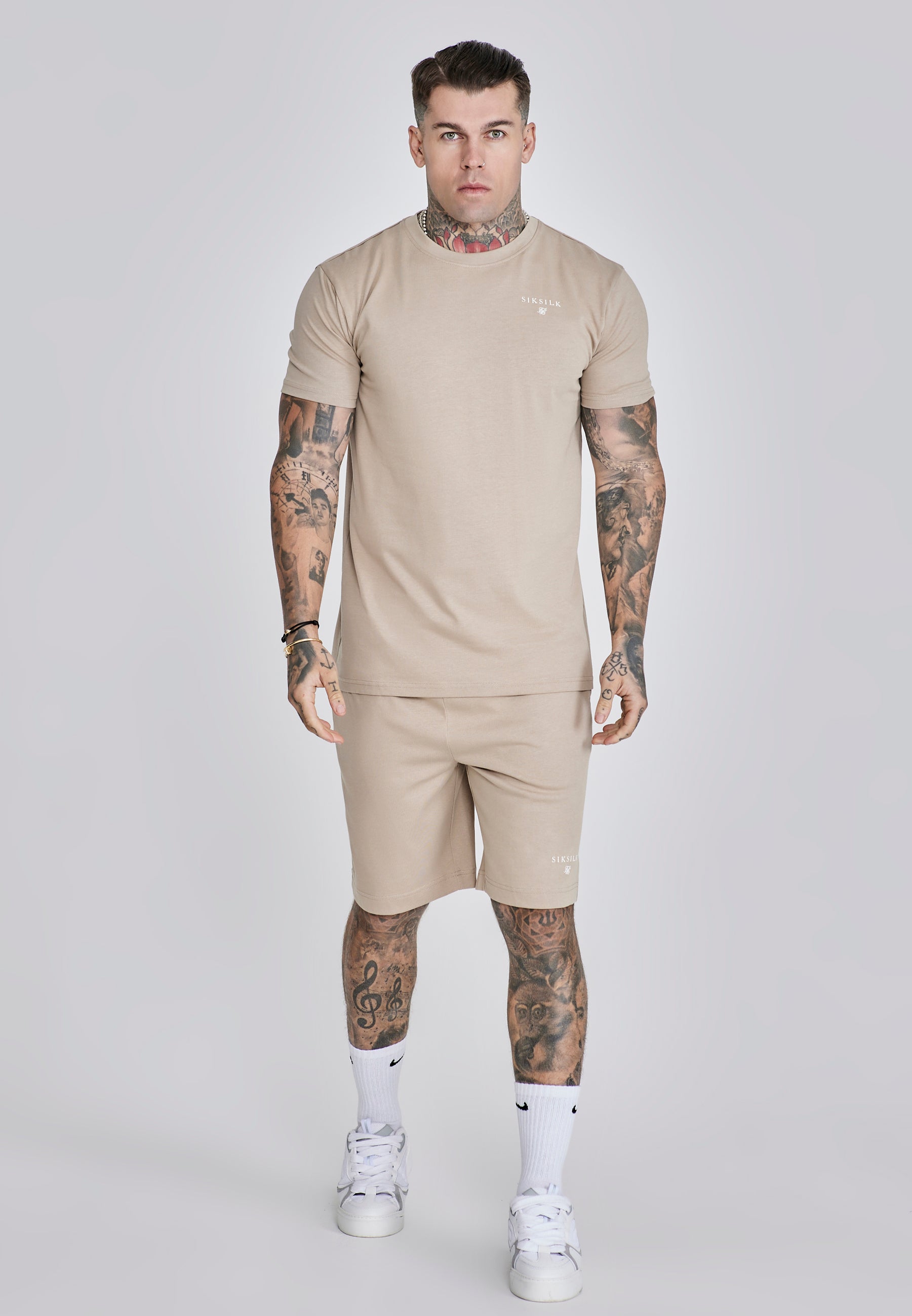 Ensemble t-shirt et short beige Sets SikSilk